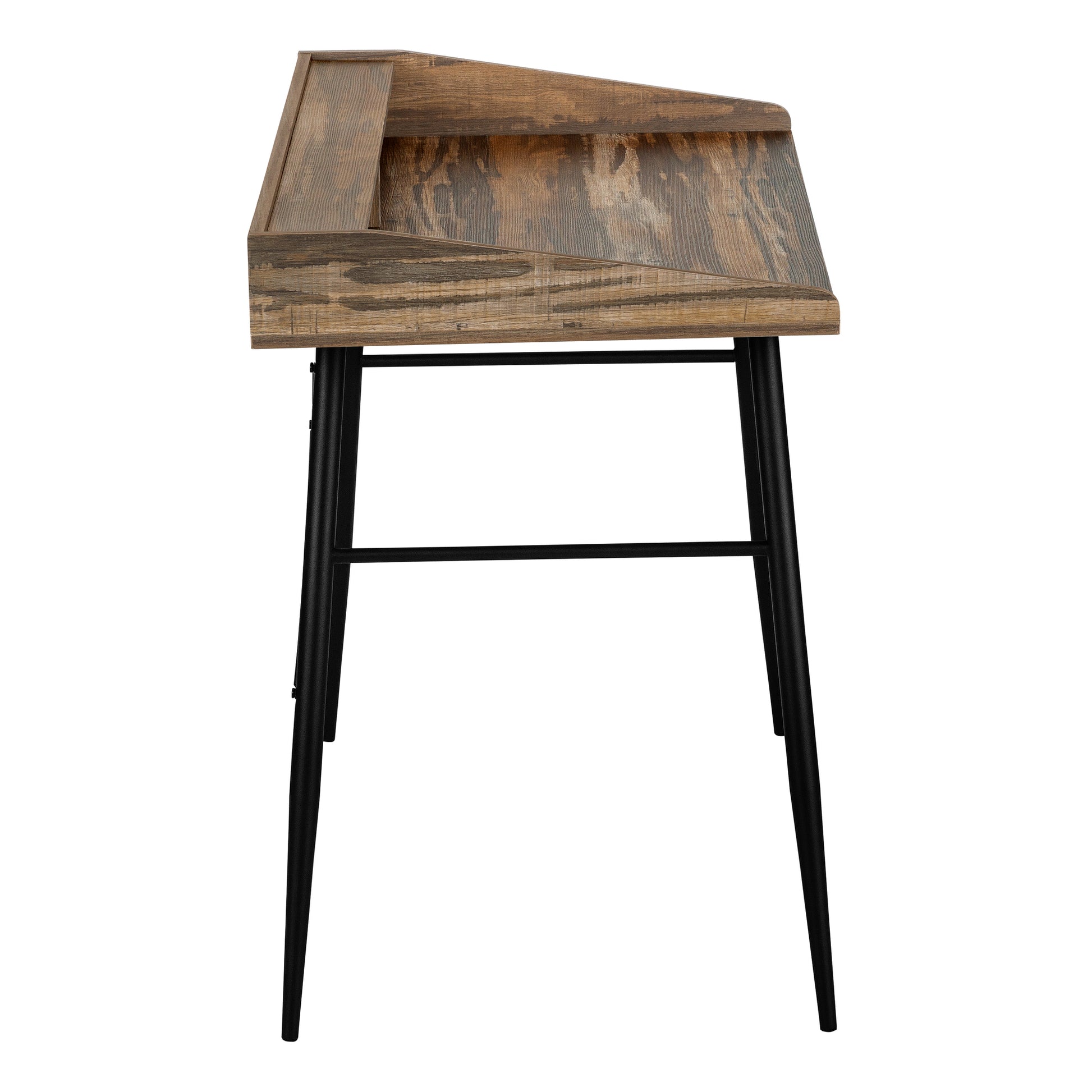 Computer Desk with Hutch 48" Natural Wood White Metal-Computer Desk-DECOROLALA