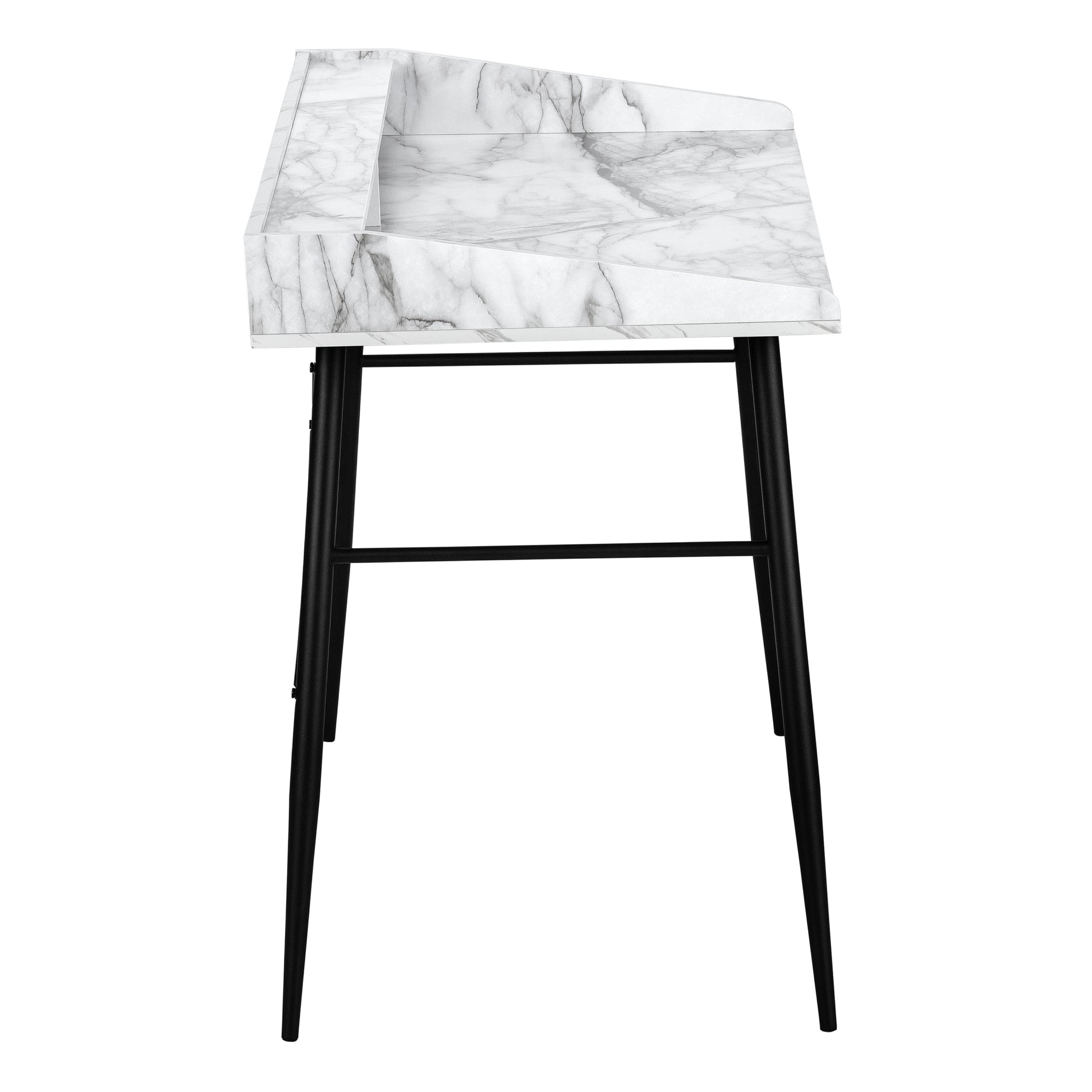 Computer Desk with Hutch 48" Natural Wood White Metal-Computer Desk-DECOROLALA