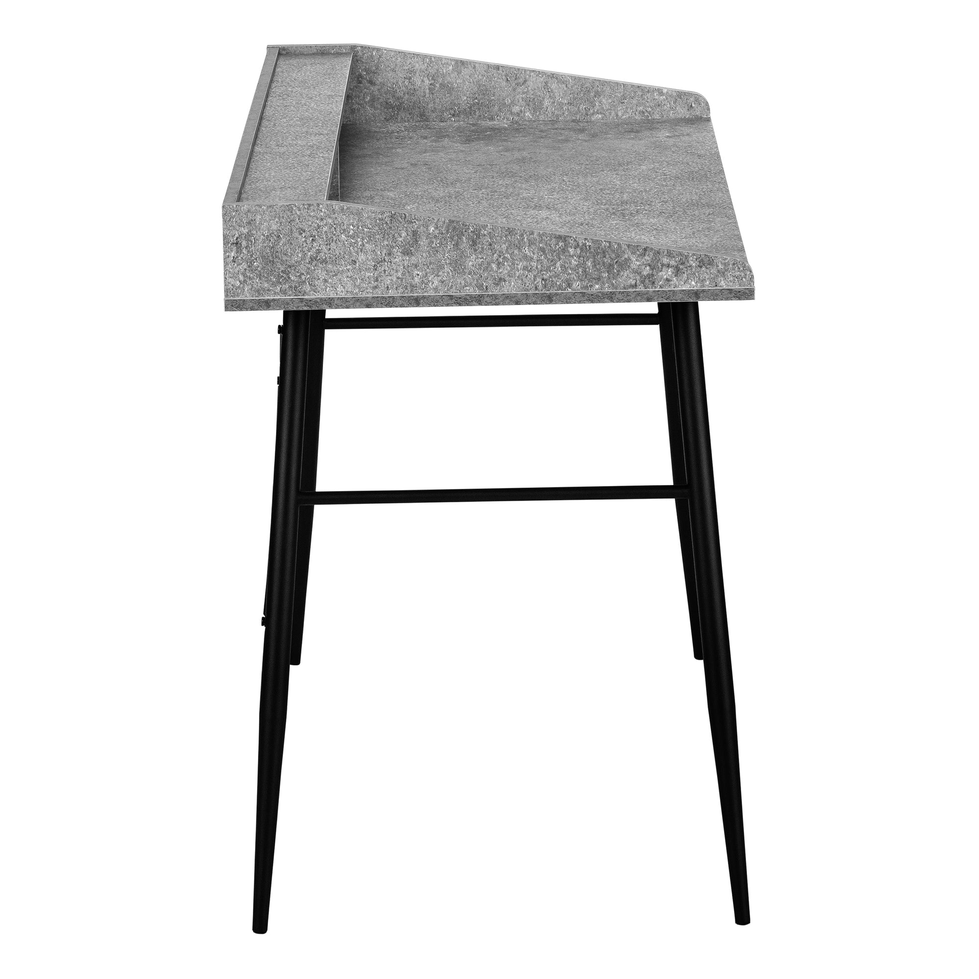 Computer Desk with Hutch 48" Natural Wood White Metal-Computer Desk-DECOROLALA