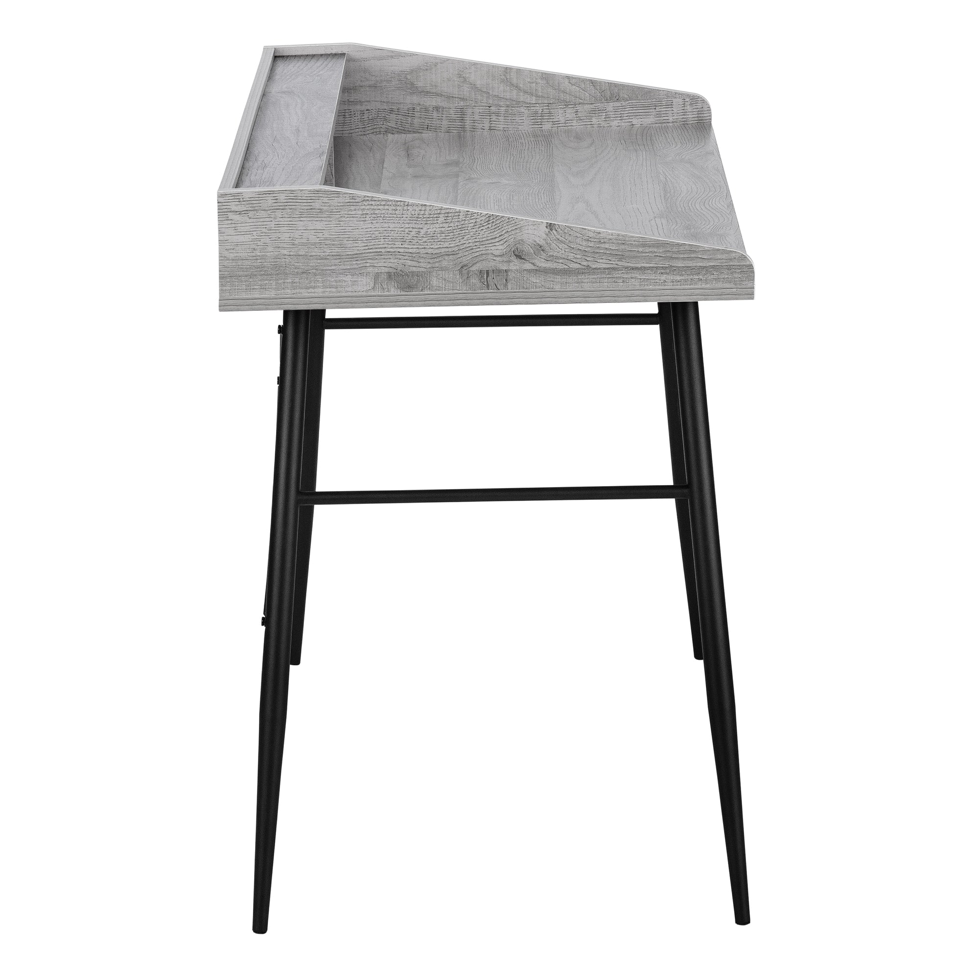 Computer Desk with Hutch 48" Natural Wood White Metal-Computer Desk-DECOROLALA