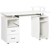 Computer Desk with Keyboard Tray - White 47"-DECOROLALA