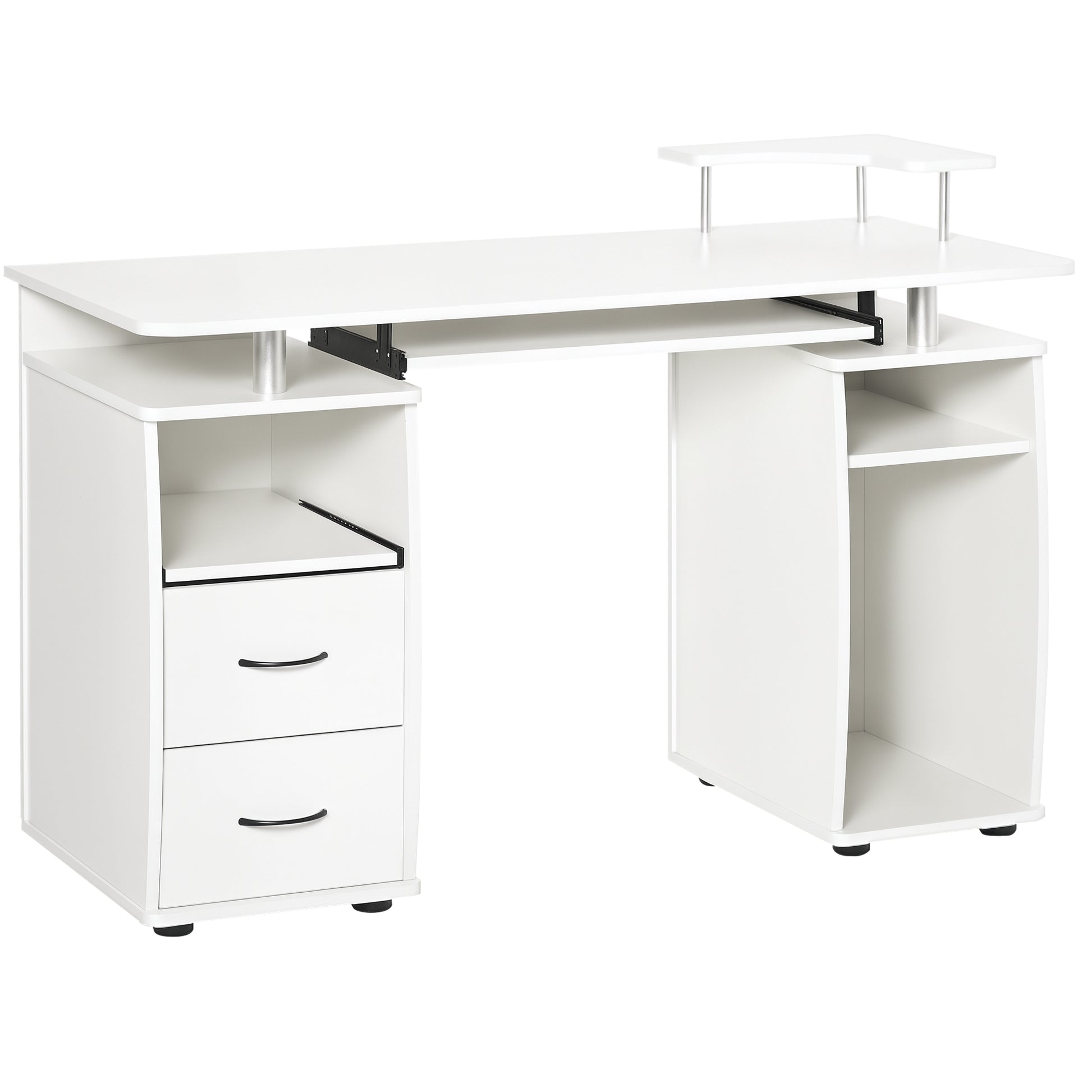 Computer Desk with Keyboard Tray - White 47"-DECOROLALA
