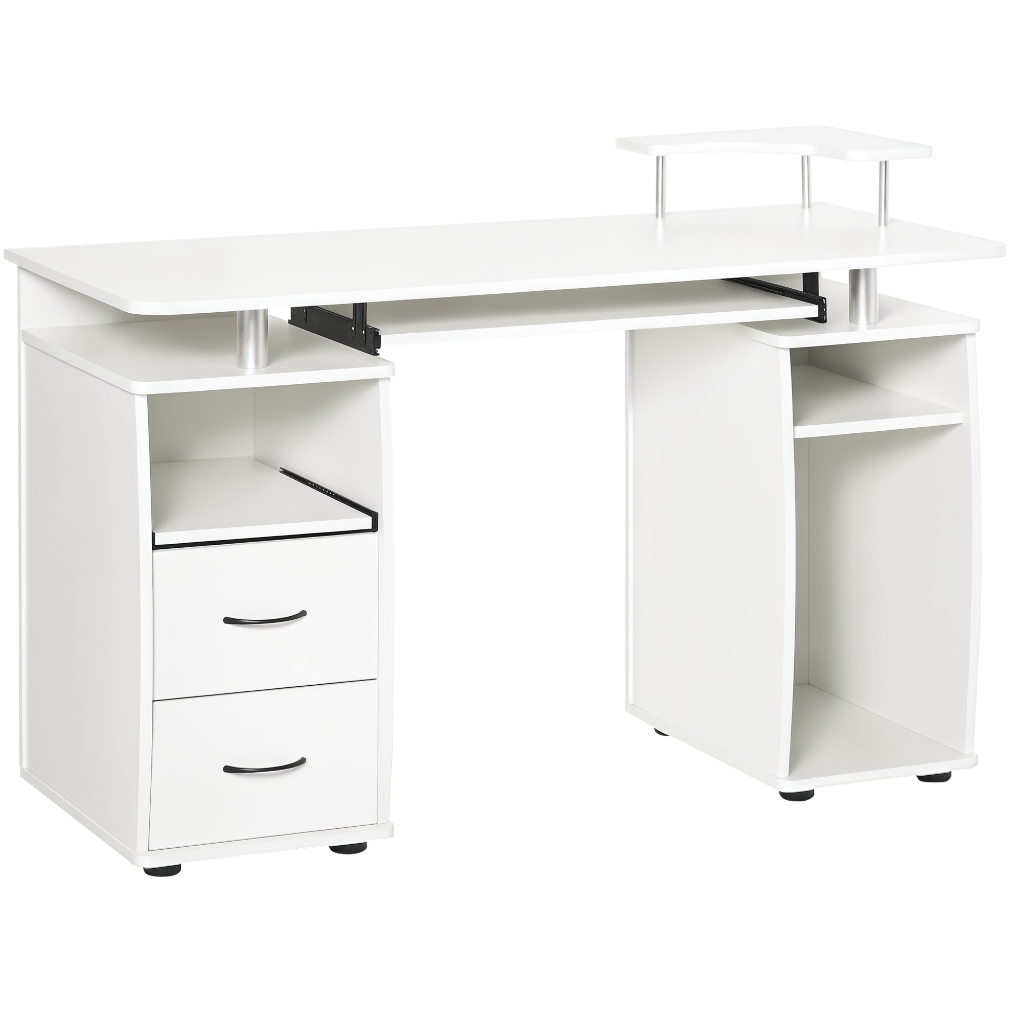 Computer Desk with Keyboard Tray - White 47"-DECOROLALA