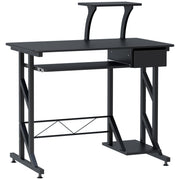 Computer Desk with Keyboard Tray and Drawer - Black 35"-Office Products > Office Furniture > Office Desks & Work Stations > Computer Desks-DECOROLALA