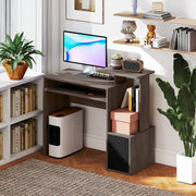 Computer Desk with Keyboard Tray and Drawer - Grey-Office Products > Office Furniture > Office Desks & Work Stations > Computer Desks-DECOROLALA