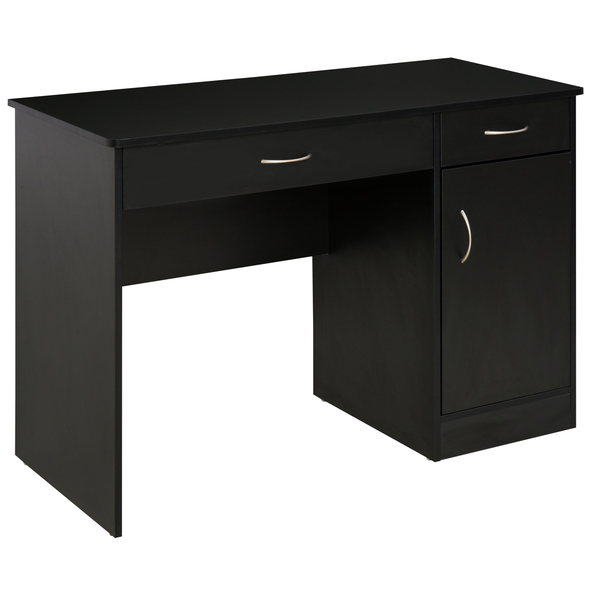 Computer Desk with Storage Drawers and Cabinet - Black-Office Products > Office Furniture > Office Desks & Work Stations > Writing Desks-DECOROLALA