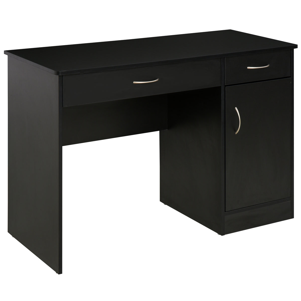 Computer Desk with Storage Drawers and Cabinet - Black-Writing Desks-DECOROLALA