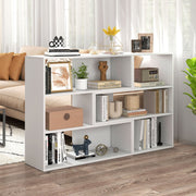 Concave & Convex Bookshelf Set with 3 Open Shelves & Anti-Toppling Device for Living Room-White-Bookcases-DECOROLALA