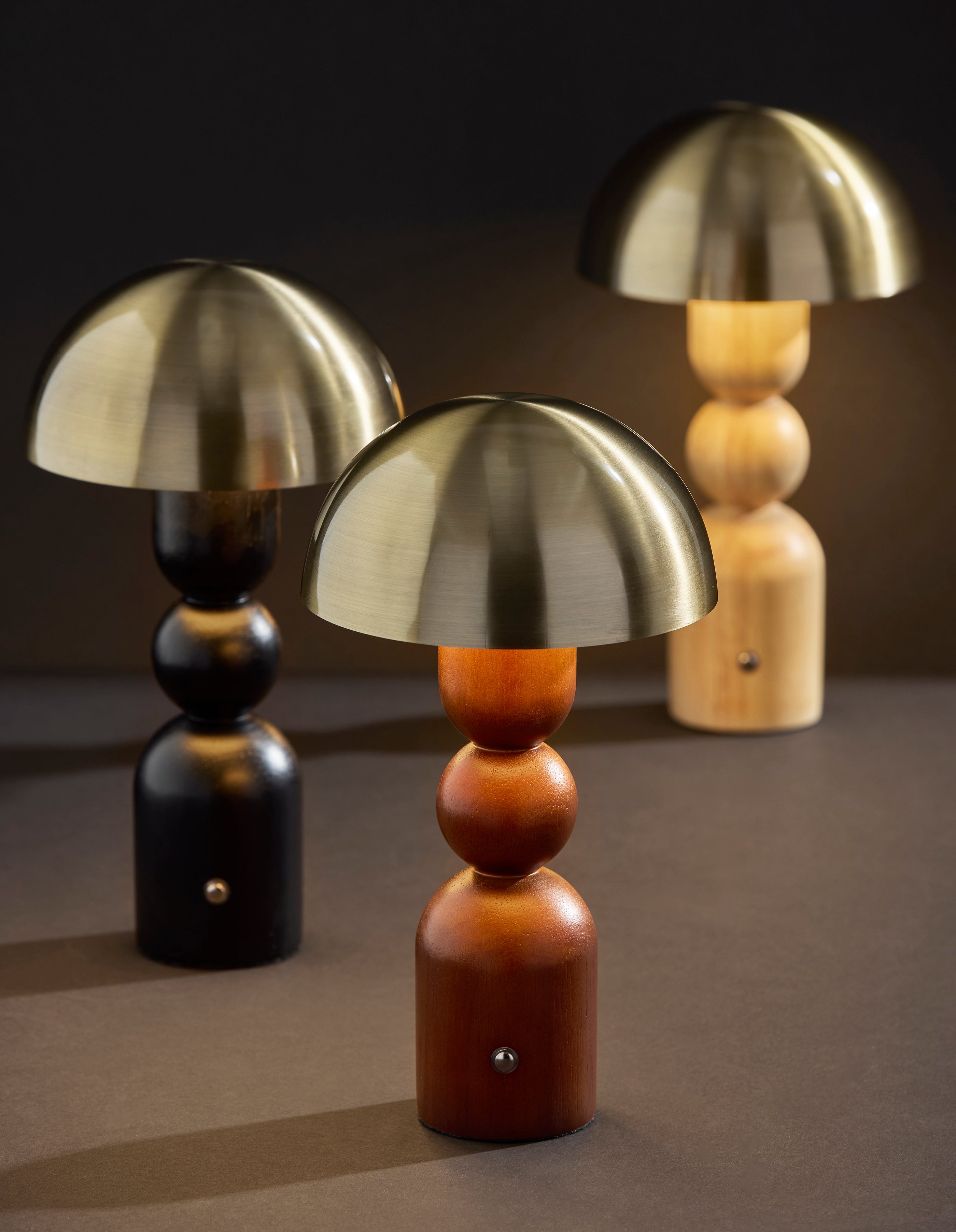 Connie LED Cordless Table Lamp- Walnut-Lighting-DECOROLALA