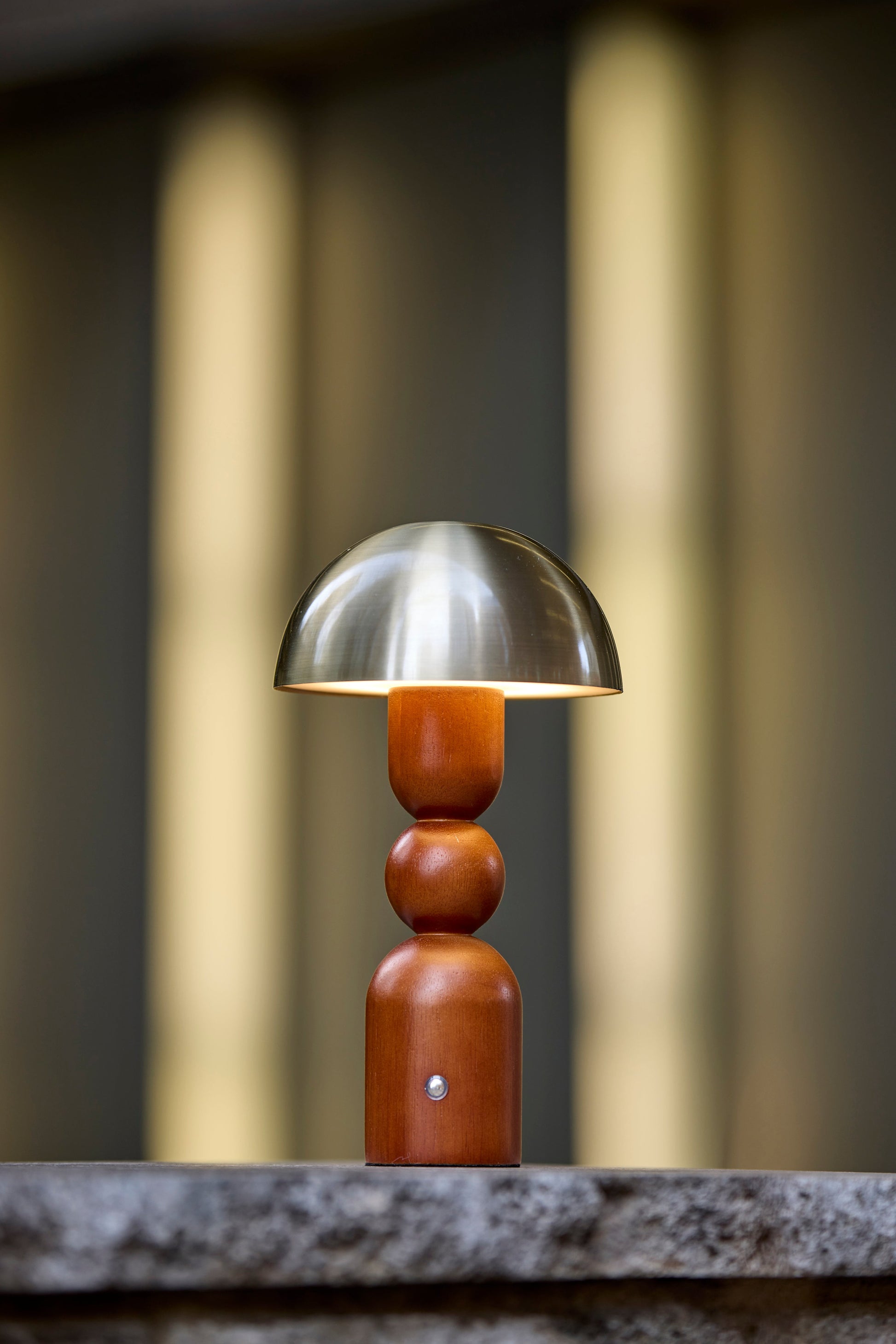 Connie LED Cordless Table Lamp- Walnut-Lighting-DECOROLALA