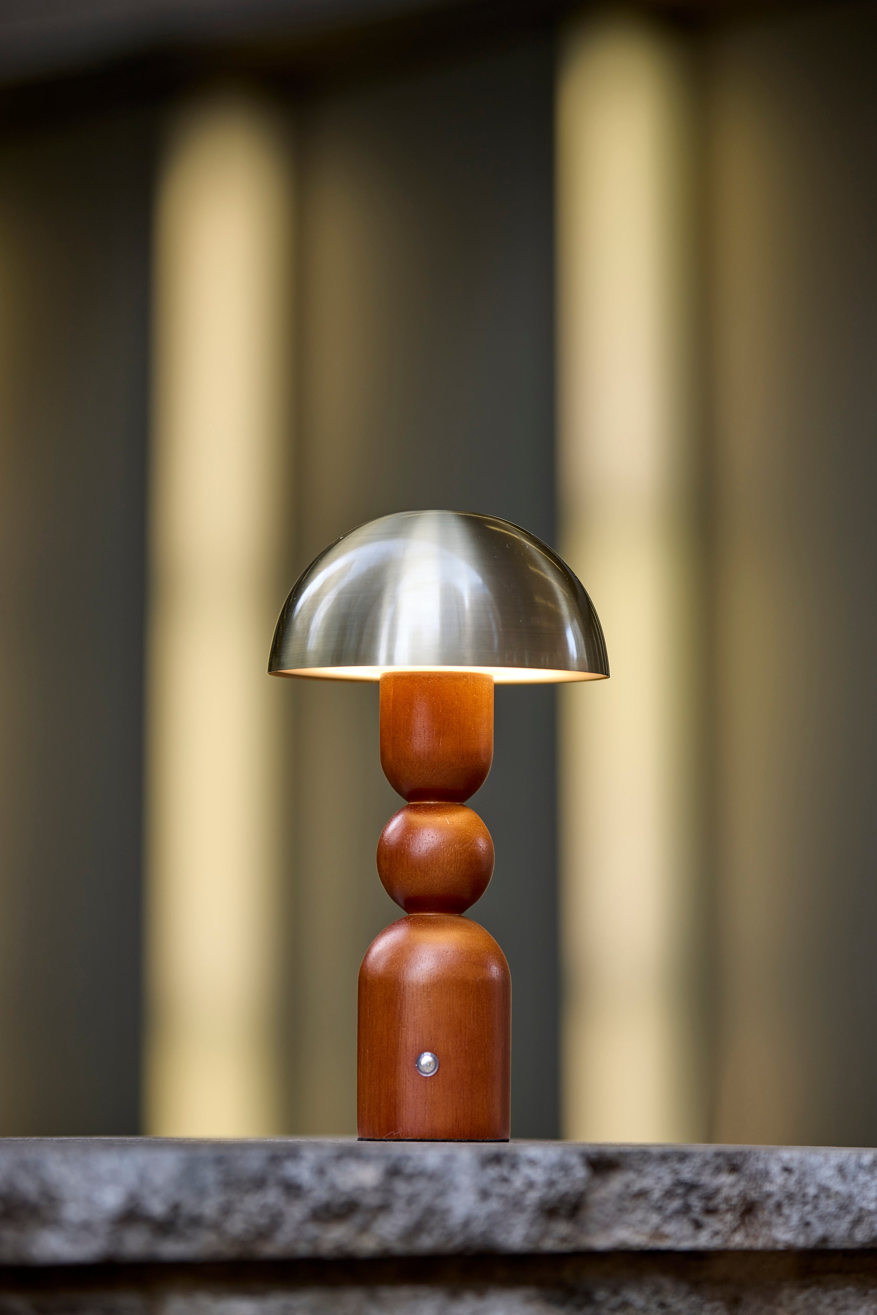 Connie LED Cordless Table Lamp- Walnut-Lighting-DECOROLALA