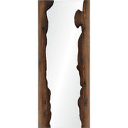 Connix 50" Tall Rectangle Wall Mirror, Brown-Mirror-DECOROLALA