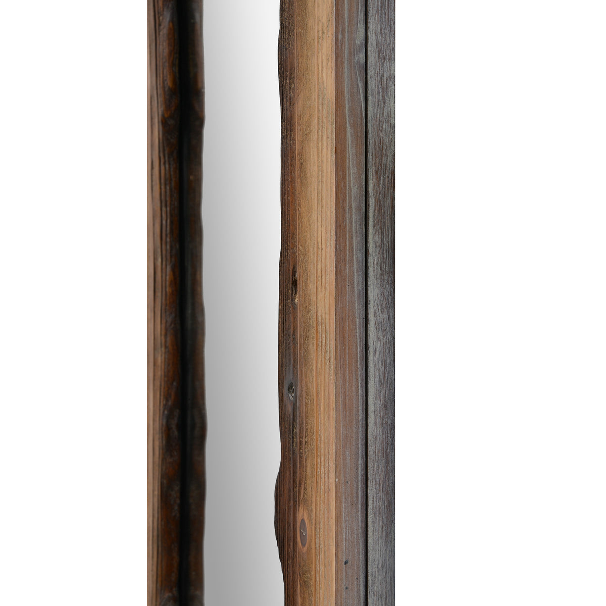 Connix 50" Tall Rectangle Wall Mirror, Brown-Mirrors-DECOROLALA