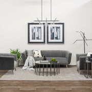 Connor II 84" Black Metal Glass Globe Three Light Floor Lamp-Floor Lamps-DECOROLALA