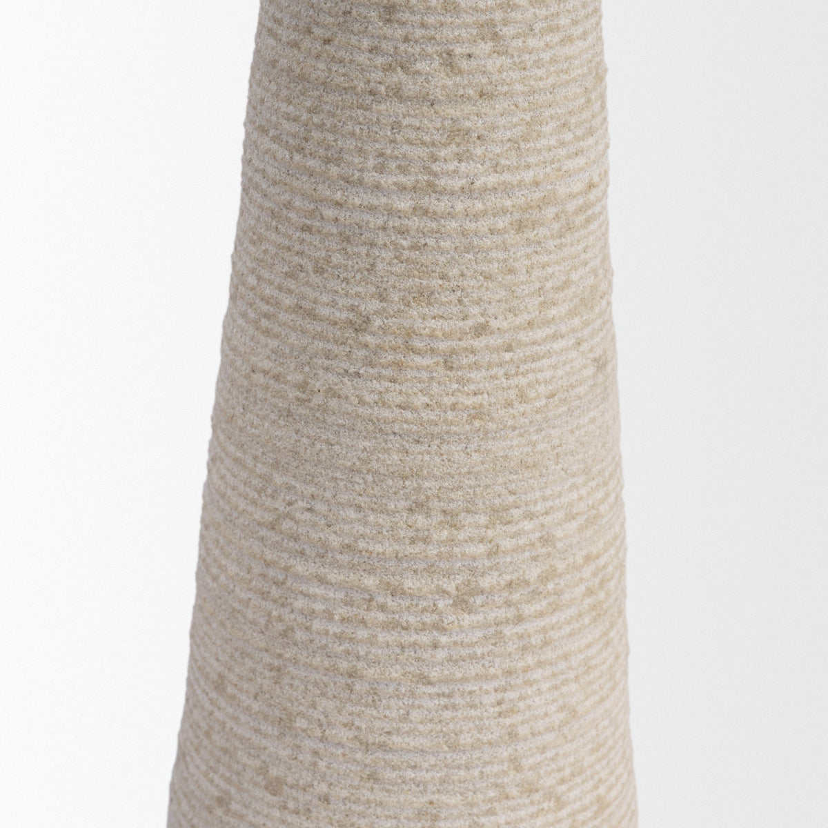 Cono Off-White Marble Cone Shaped Candle Holders (Set of 2)-Table Candle Holders-DECOROLALA