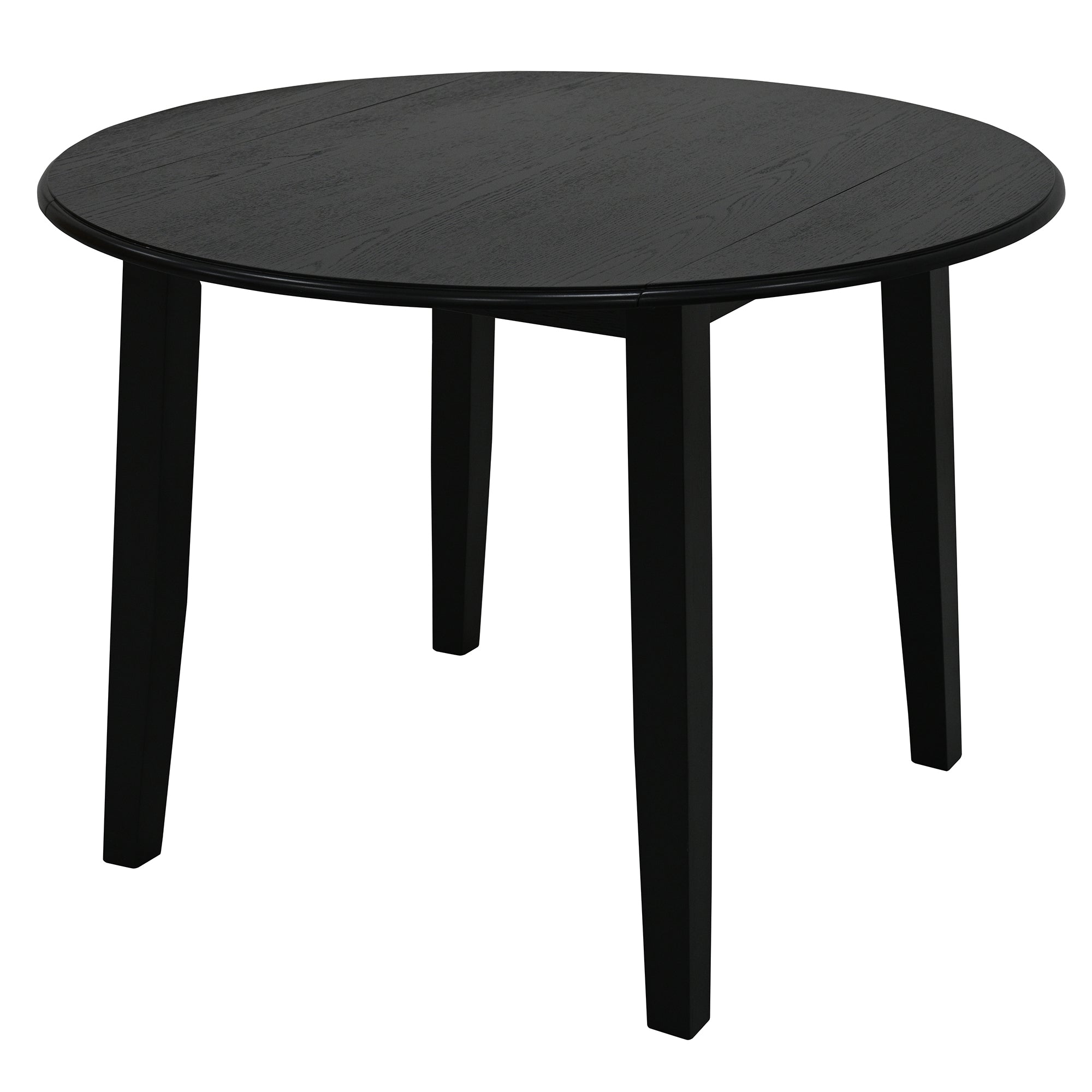 Conrad 3-Piece Round Drop-Leaf Dining Set - Black-DECOROLALA