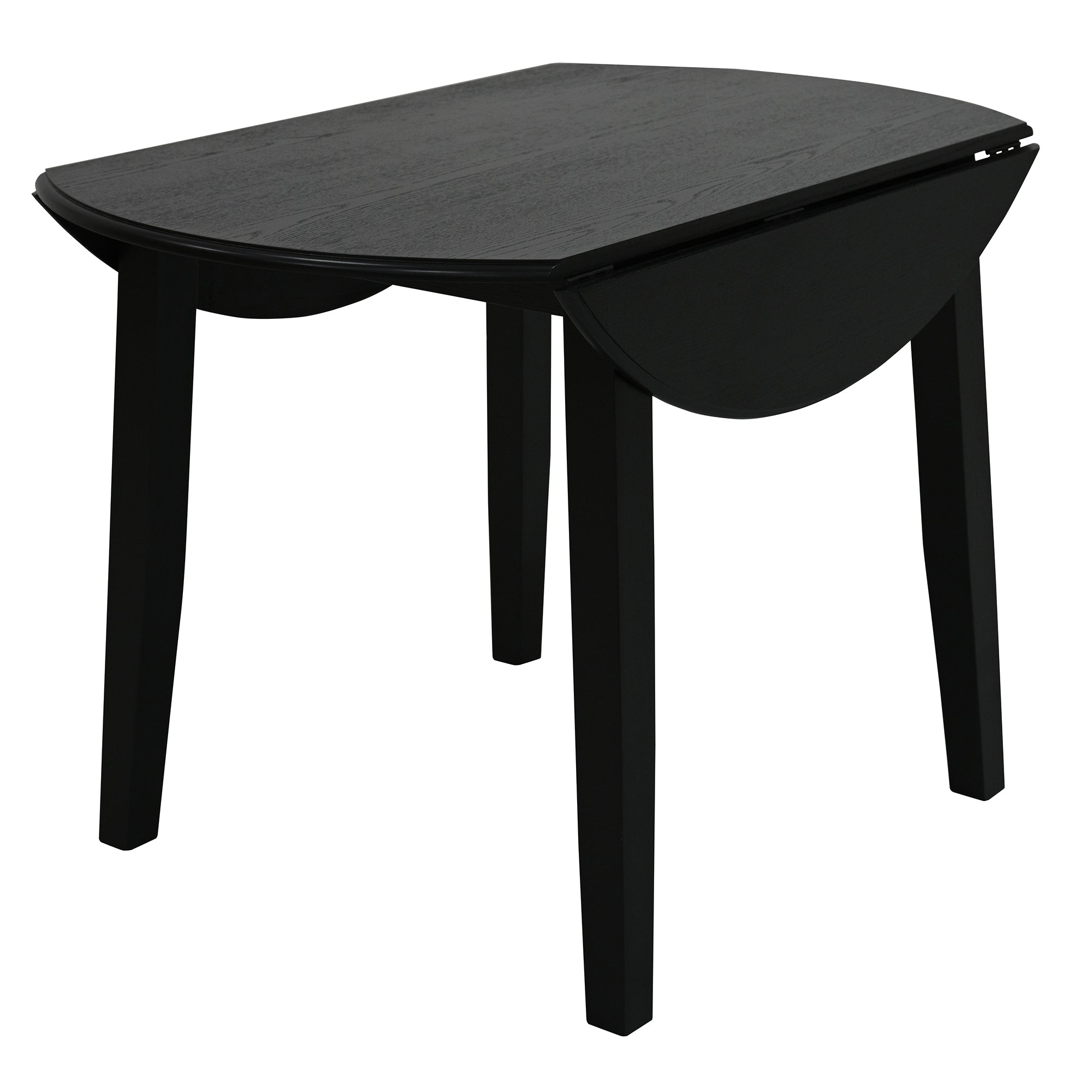Conrad Brixx 5-Piece Round Drop-Leaf Dining Set - Black-DECOROLALA