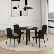 Conrad Brixx 5-Piece Round Drop-Leaf Dining Set - Black-DECOROLALA