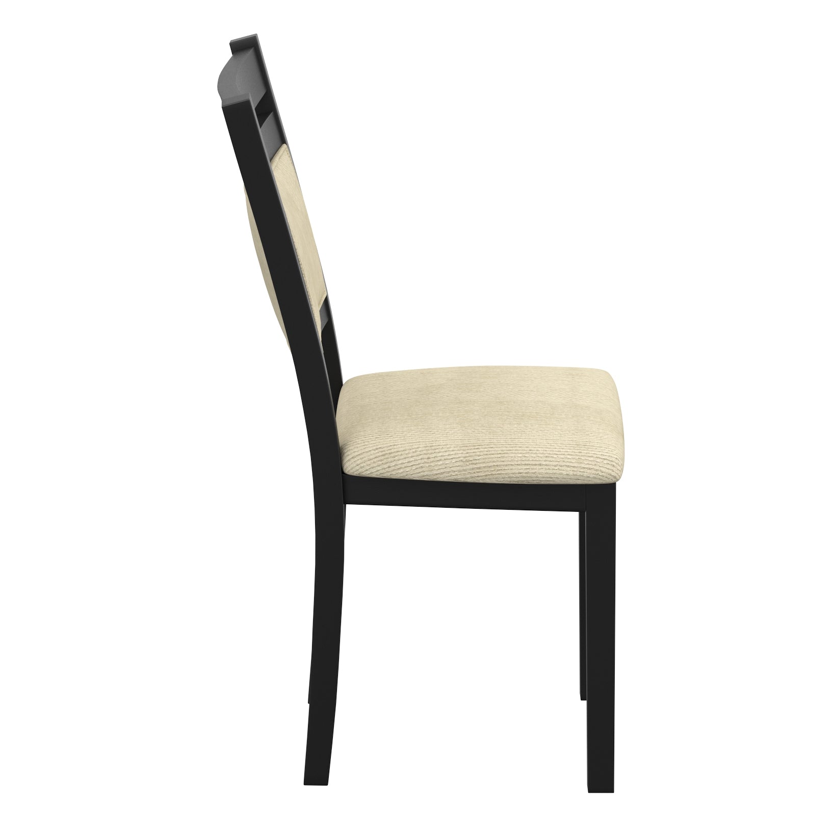 Conrad Dining Chair - Black Textured Fabric and Wood Frame-DECOROLALA