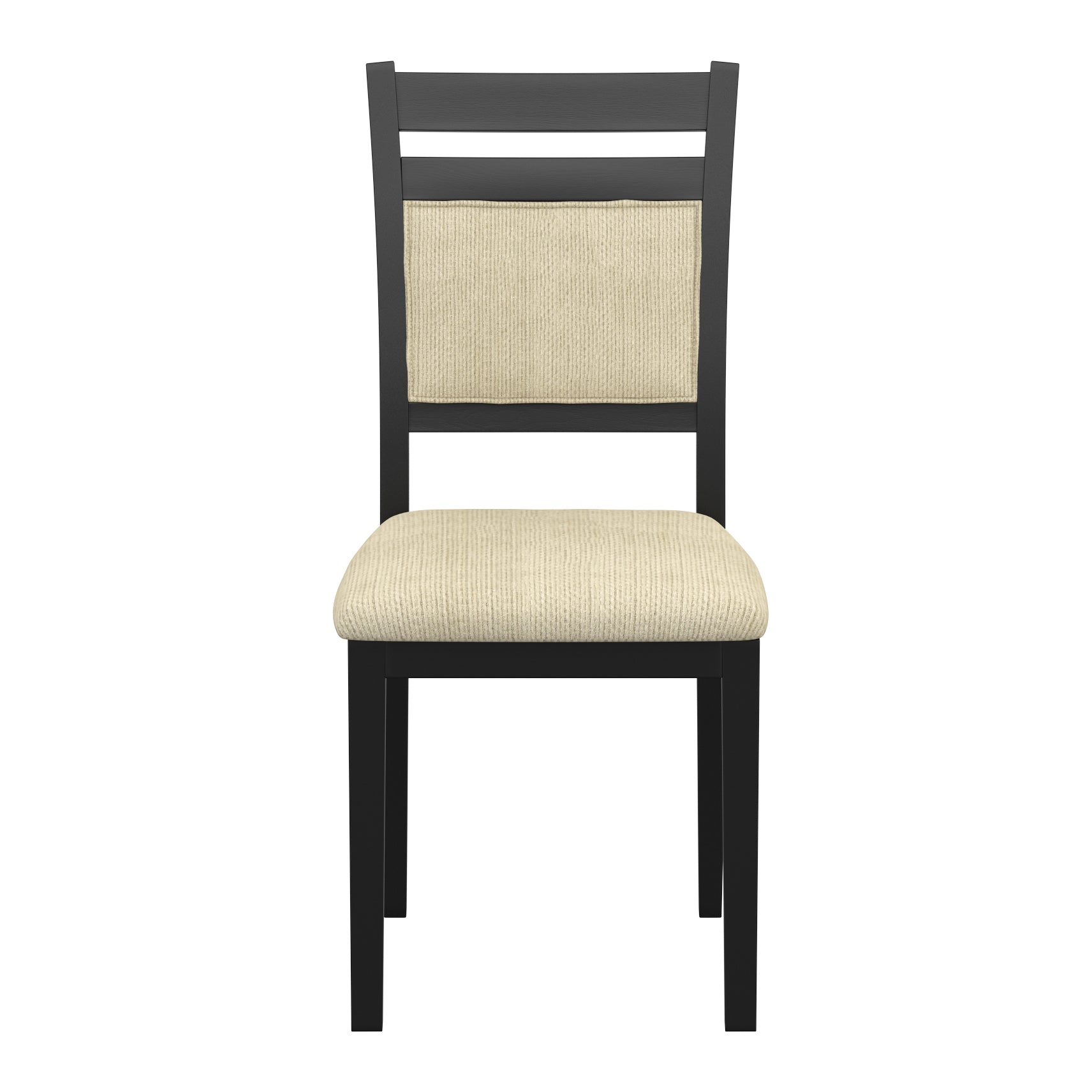 Conrad Dining Chair - Black Textured Fabric and Wood Frame-DECOROLALA