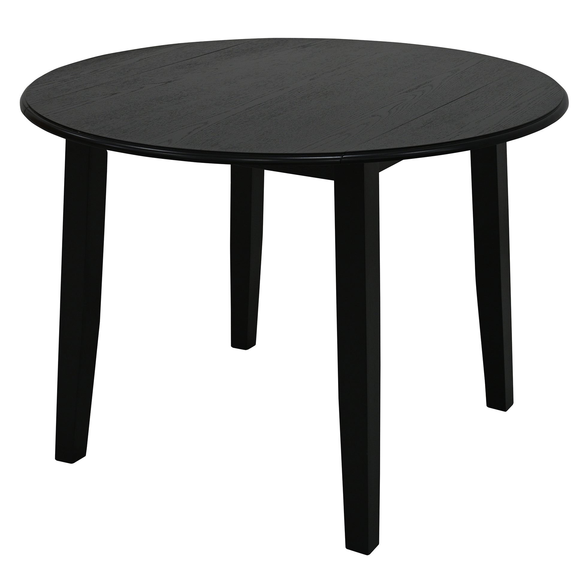 Conrad Round Dining Table - Black Double Drop-Leaf Design-DECOROLALA