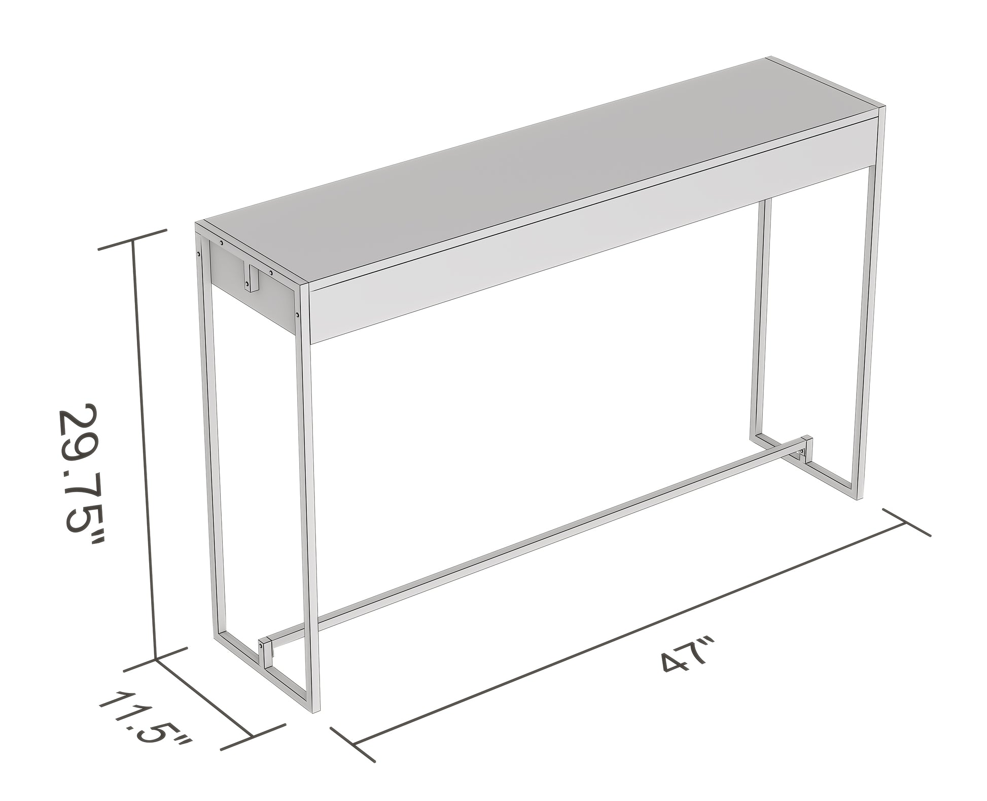 Console Table 47" Dark Cement Black Metal-Consoles-DECOROLALA