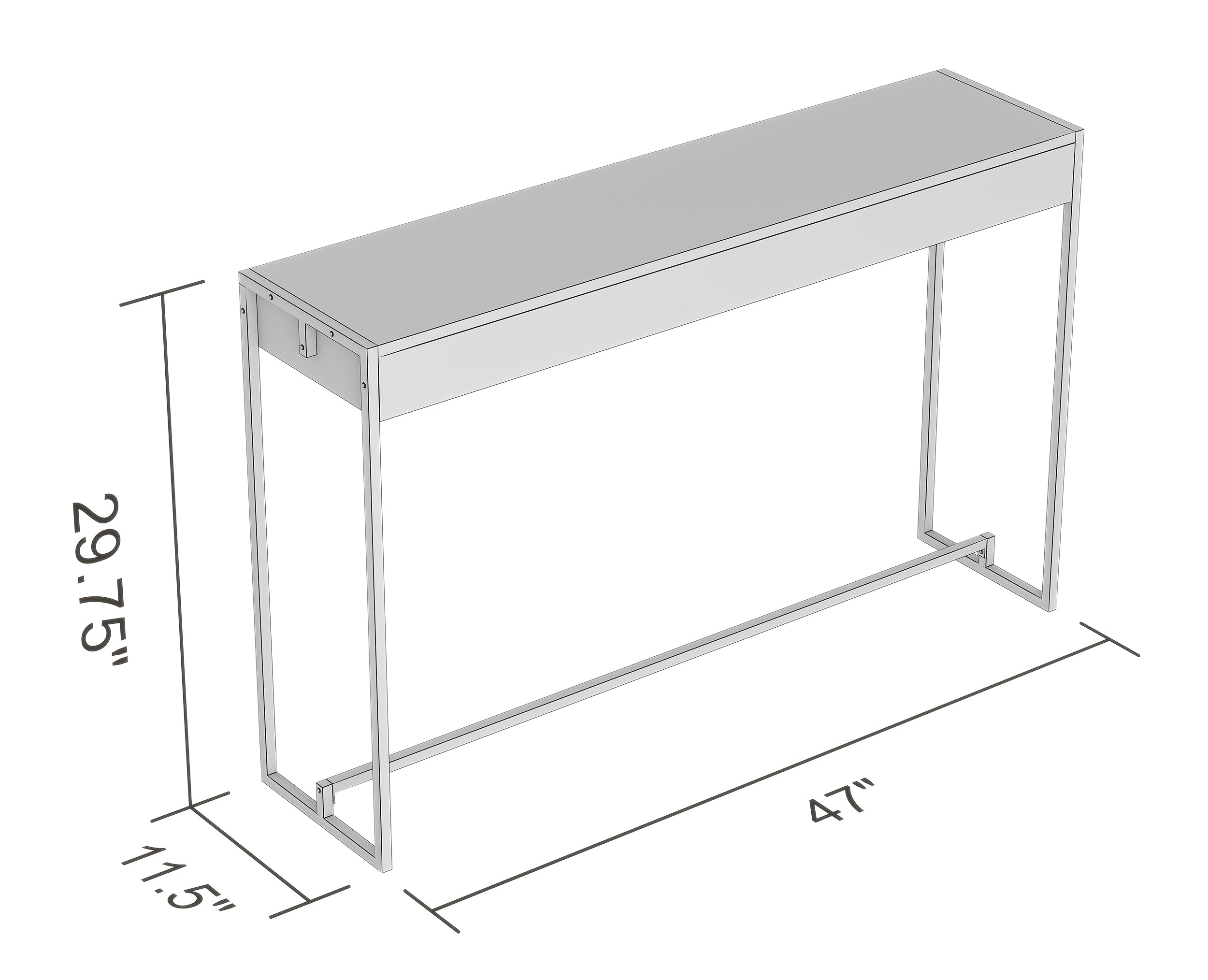 Console Table 47" Dark Cement Black Metal-Consoles-DECOROLALA