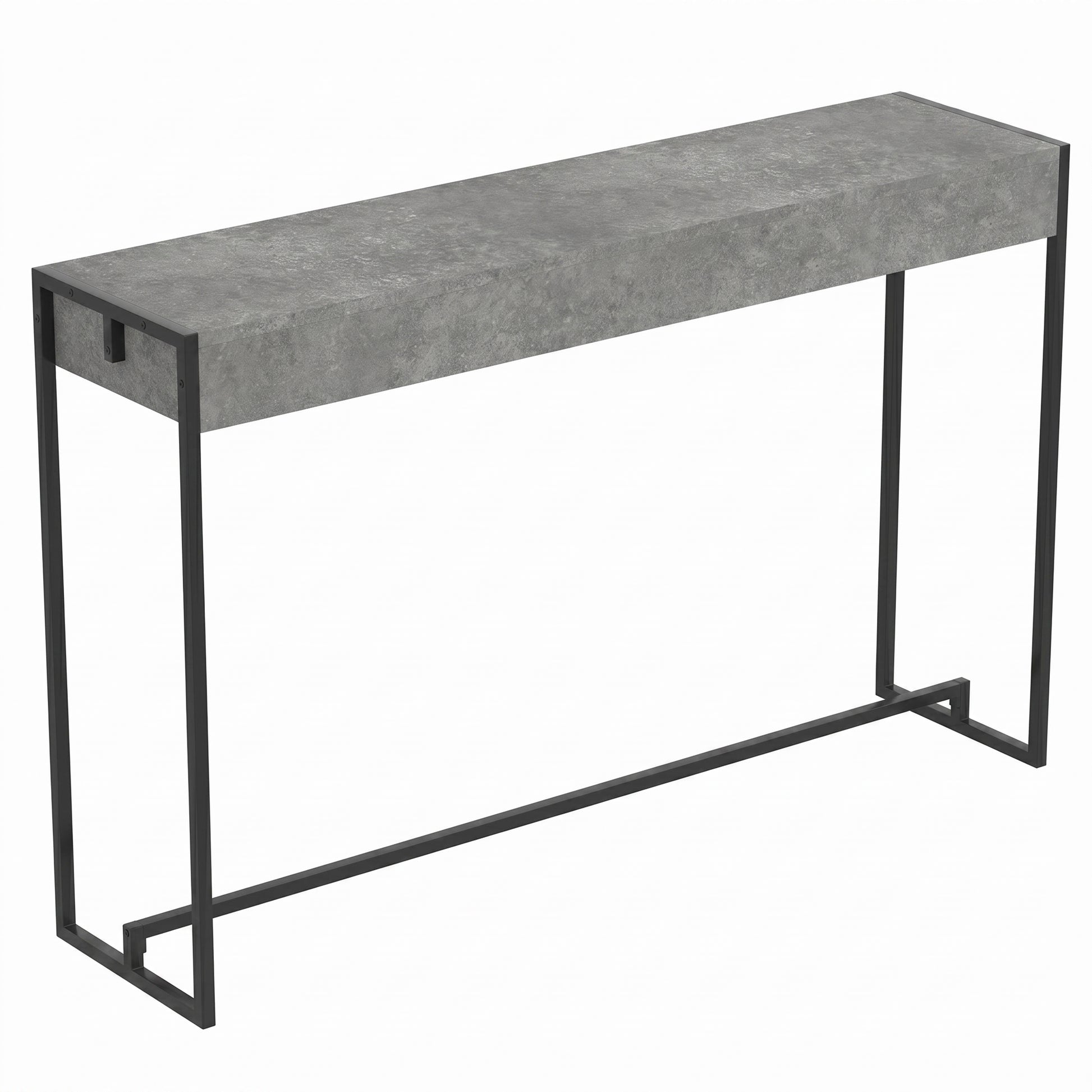 Console Table 47" Dark Cement Black Metal-Consoles-DECOROLALA
