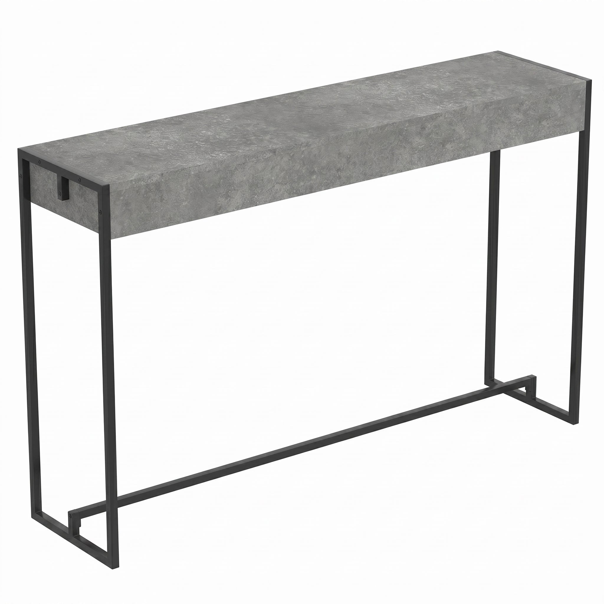 Console Table 47" Dark Cement Black Metal-Consoles-DECOROLALA
