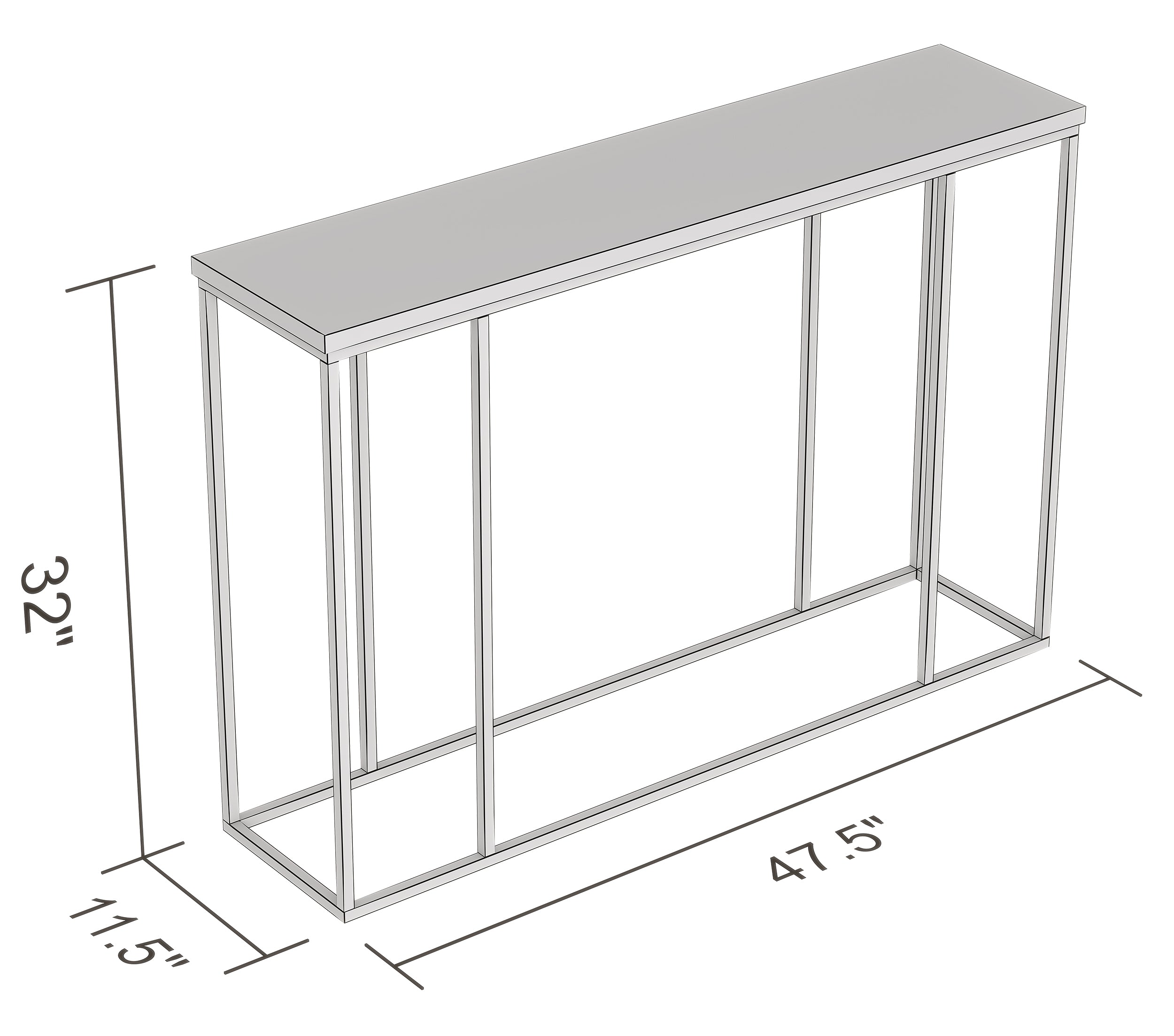 Console Table 47" Dark Taupe Black Metal-Consoles-DECOROLALA