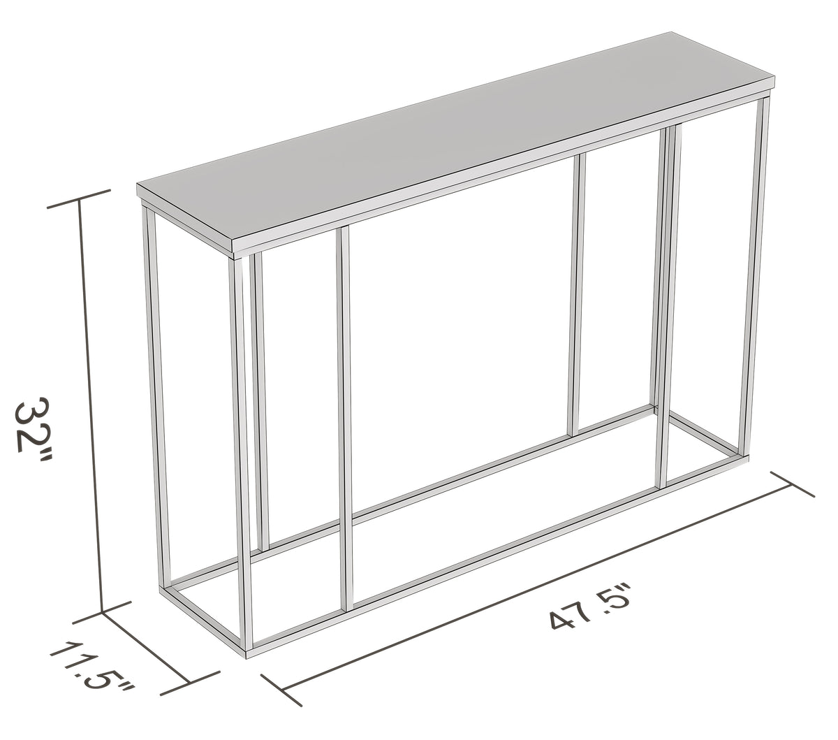 Console Table 47" Dark Taupe Black Metal-TV Consoles-DECOROLALA