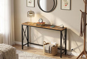 Console Table 55" Brown Reclaimed Wood Charging Station-Consoles-DECOROLALA