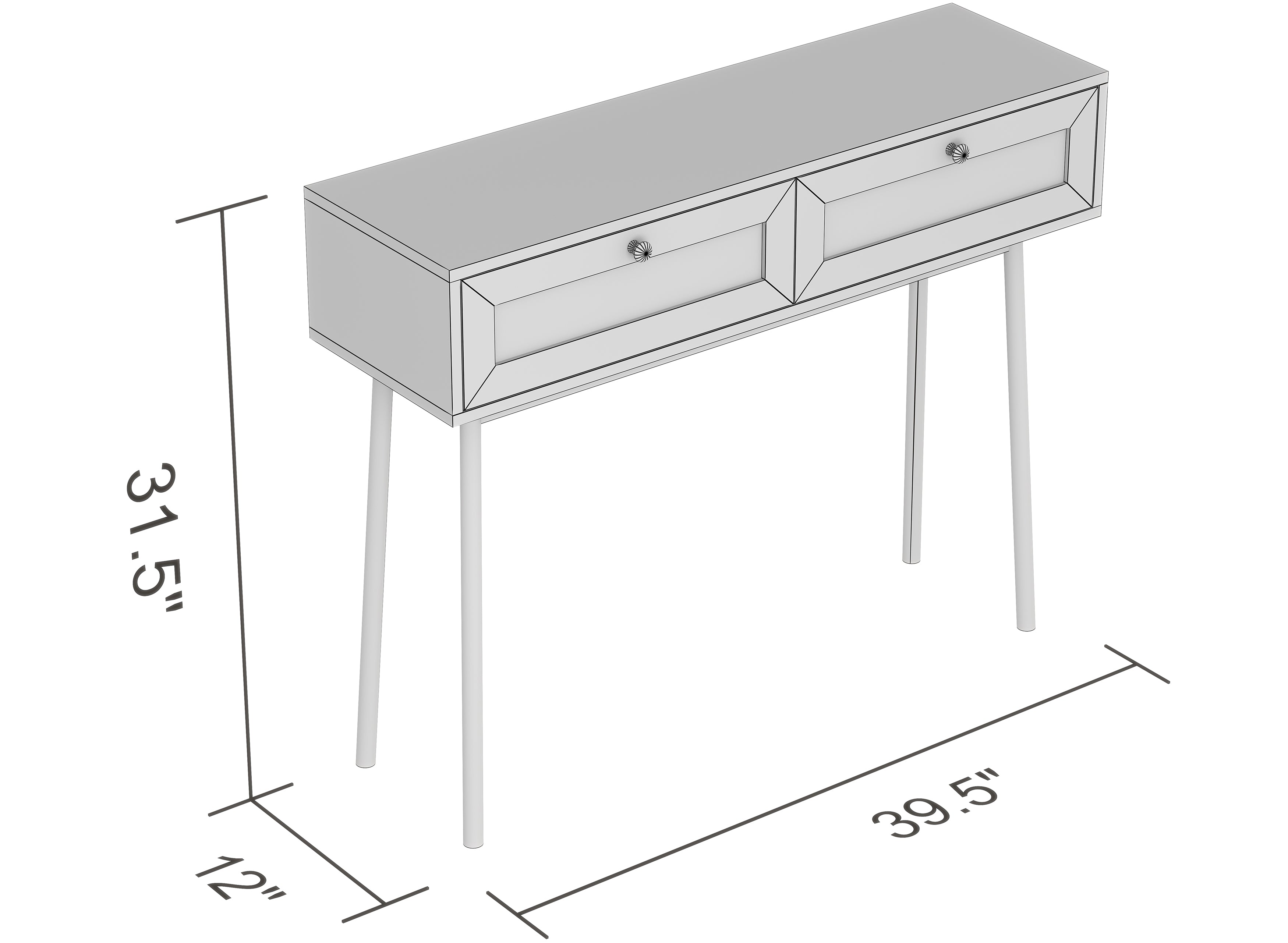 Console Table Brown Wood Look Drawers-Consoles-DECOROLALA