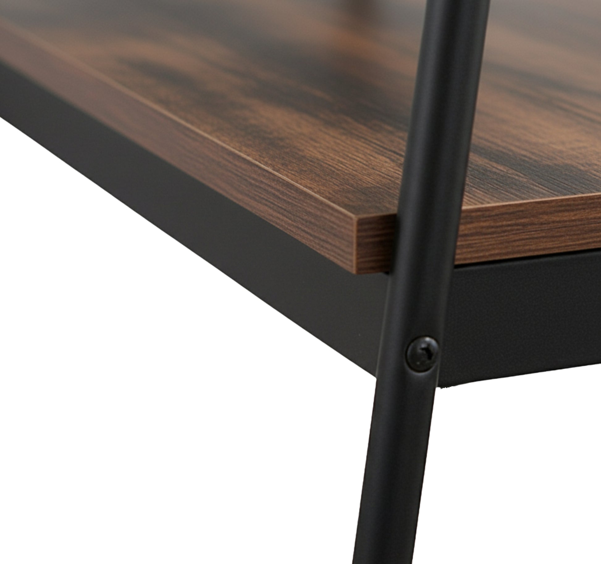 Console Table Reclaimed Wood Black Metal 3-Tier-Consoles-DECOROLALA
