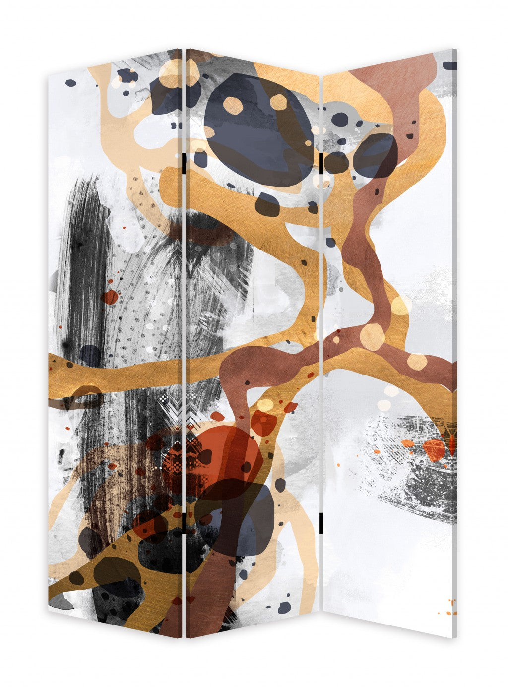 Contemporary Abstract Art Three Panel Room Divider Screen-Room Dividers-DECOROLALA