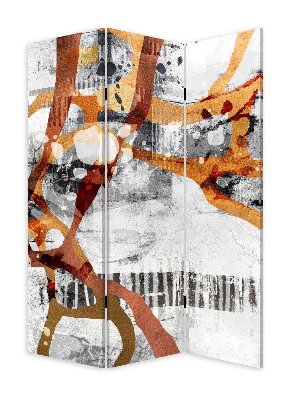 Contemporary Abstract Art Three Panel Room Divider Screen-Room Dividers-DECOROLALA