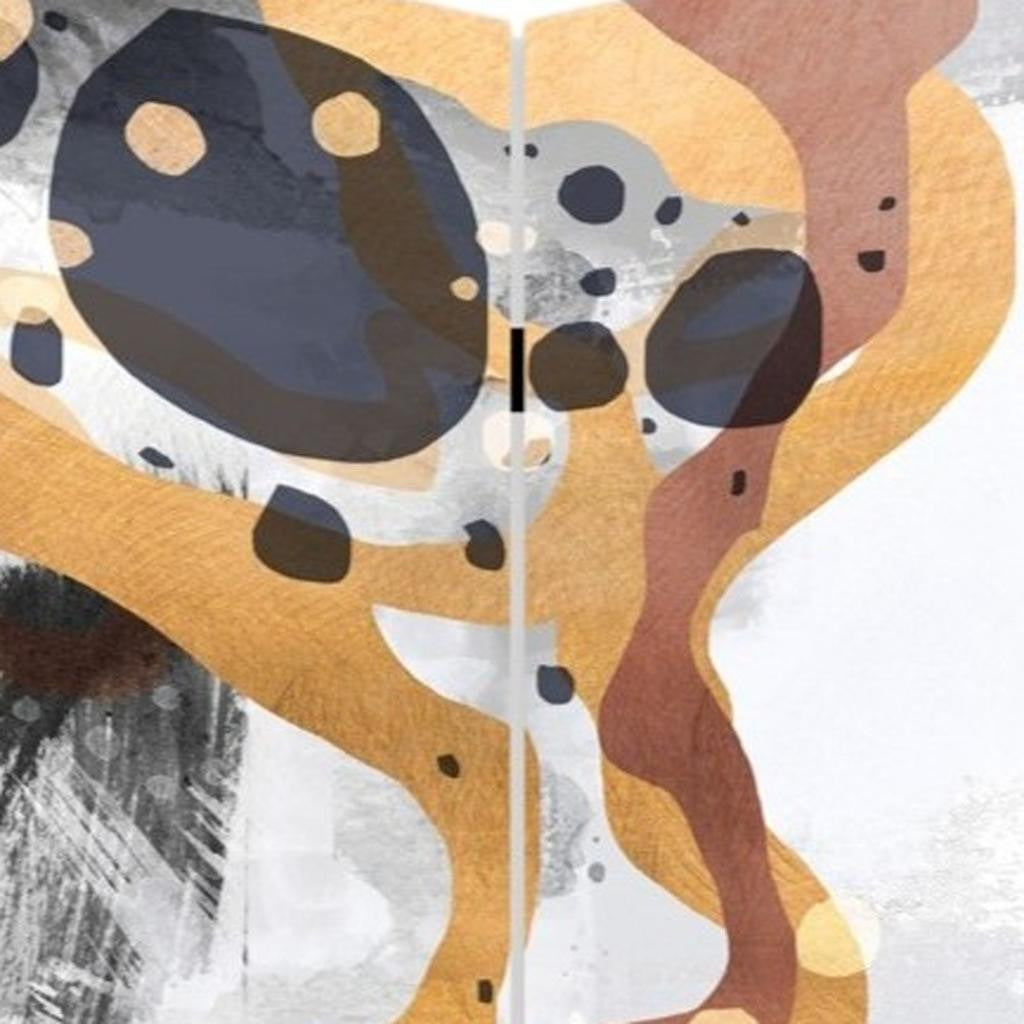 Contemporary Abstract Art Three Panel Room Divider Screen-Room Dividers-DECOROLALA