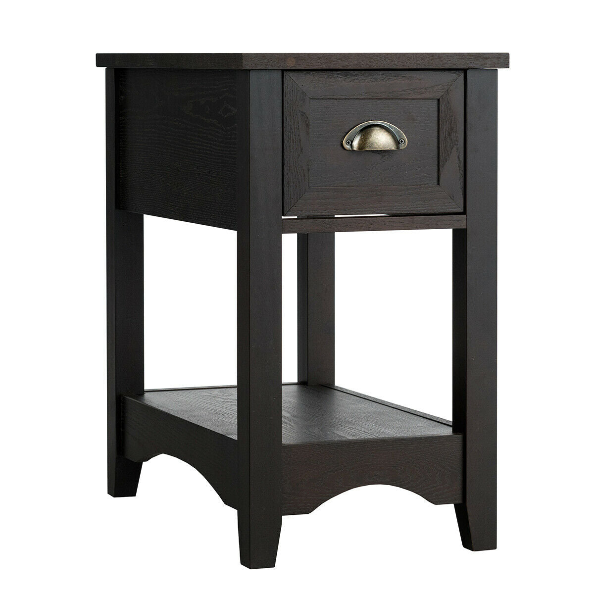Contemporary Chair Side End Table Compact Table with Drawer Nightstand-Coffee-End & Side Tables-DECOROLALA