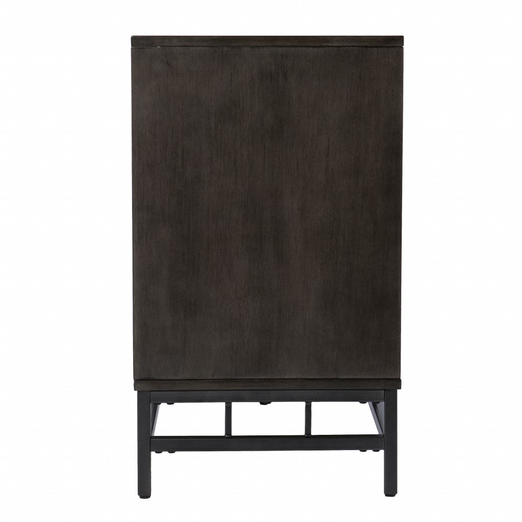 Contemporary Grid Lines Three Door Accent Cabinet-Sideboards-DECOROLALA