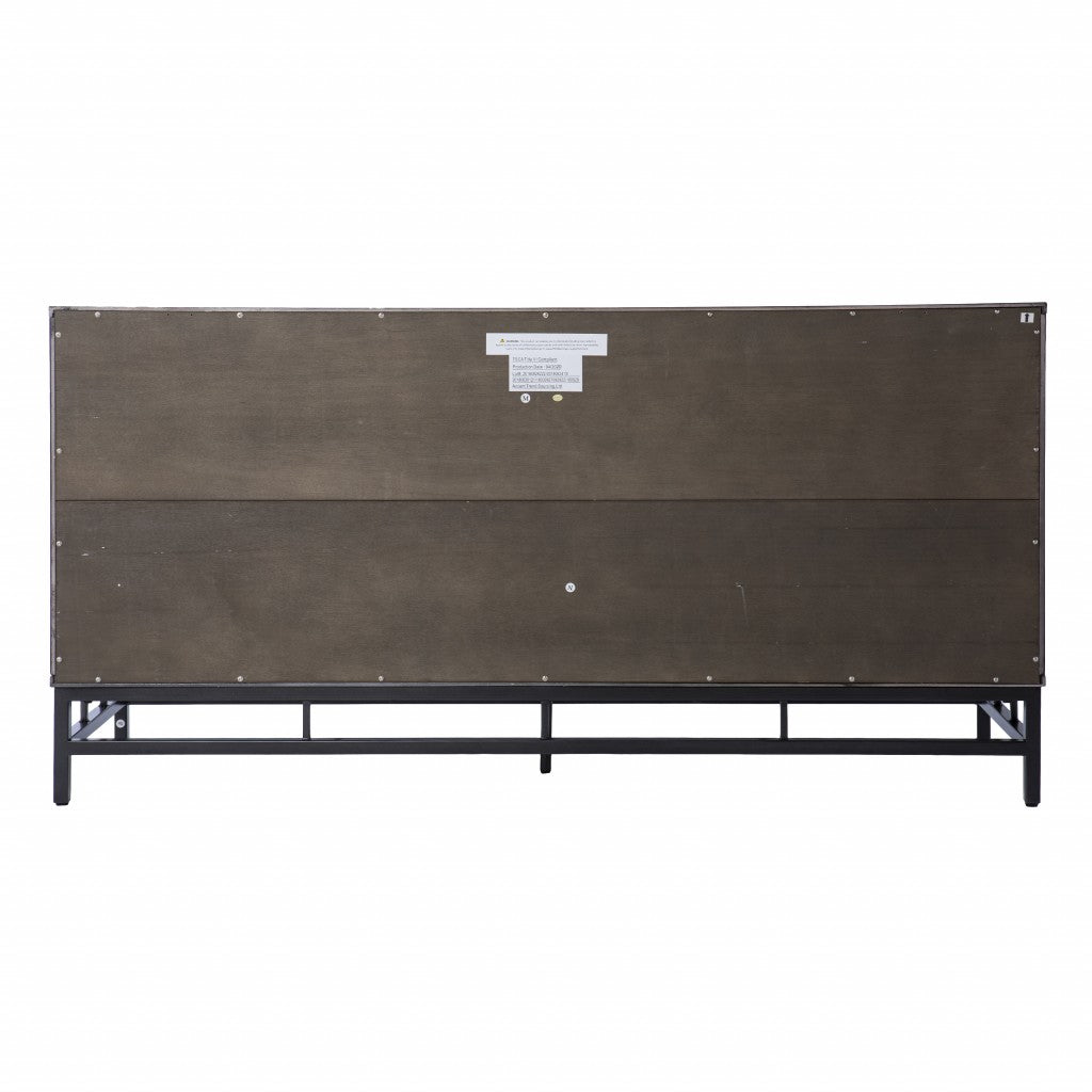 Contemporary Grid Lines Three Door Accent Cabinet-Sideboards-DECOROLALA