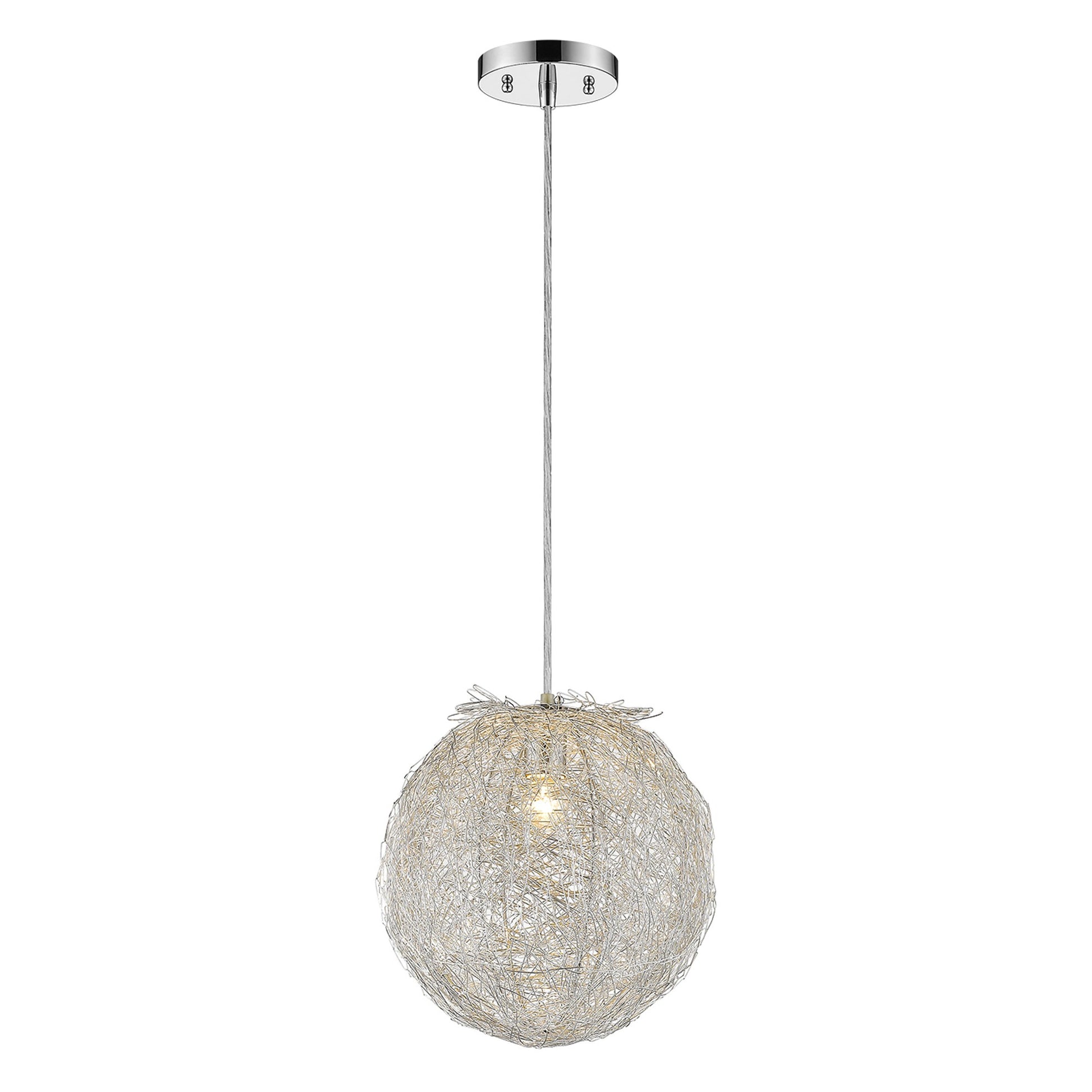 Contemporary Silver Globe Pendant Hanging Light-Pendants-Hanging Lights-DECOROLALA