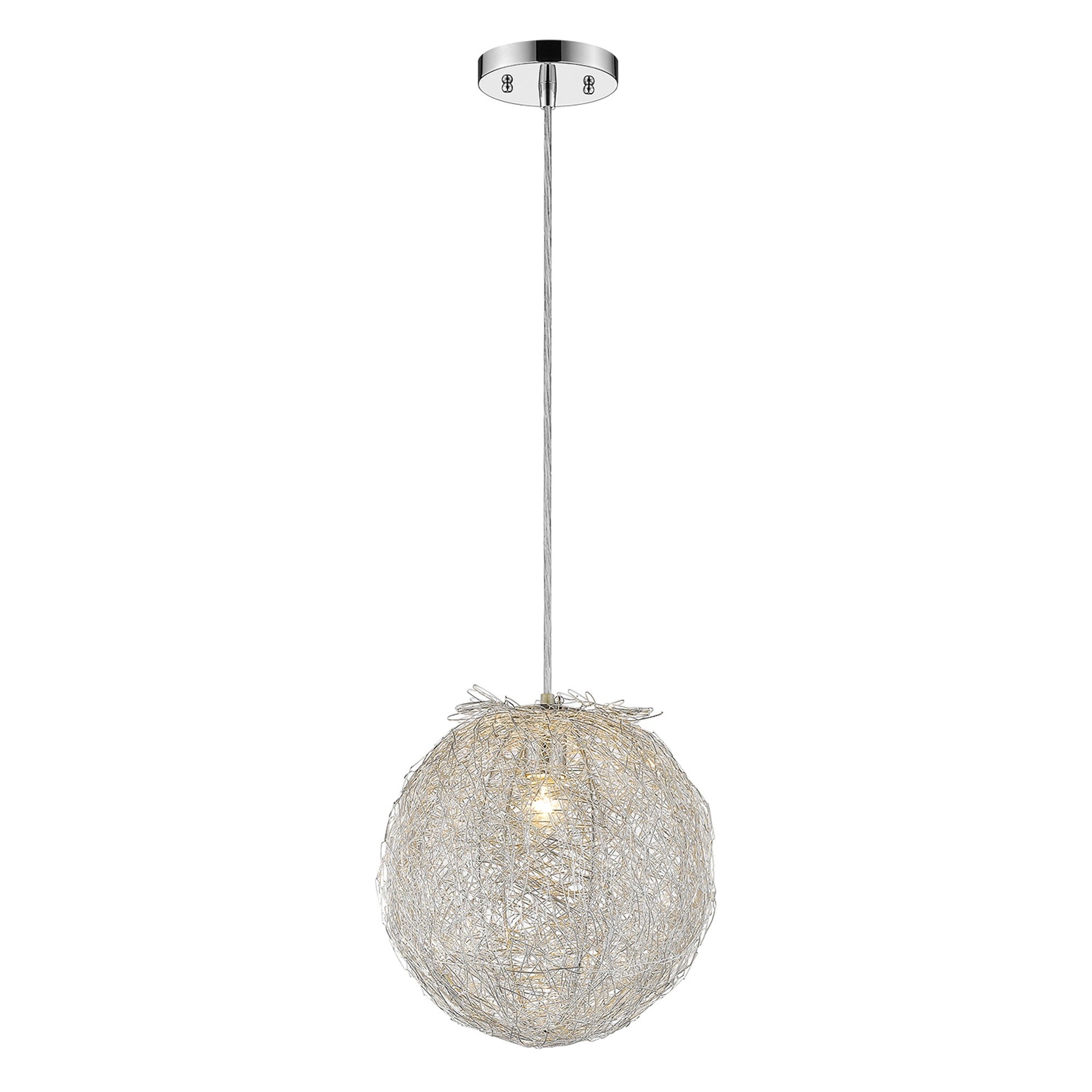 Contemporary Silver Globe Pendant Hanging Light-Pendants-Hanging Lights-DECOROLALA