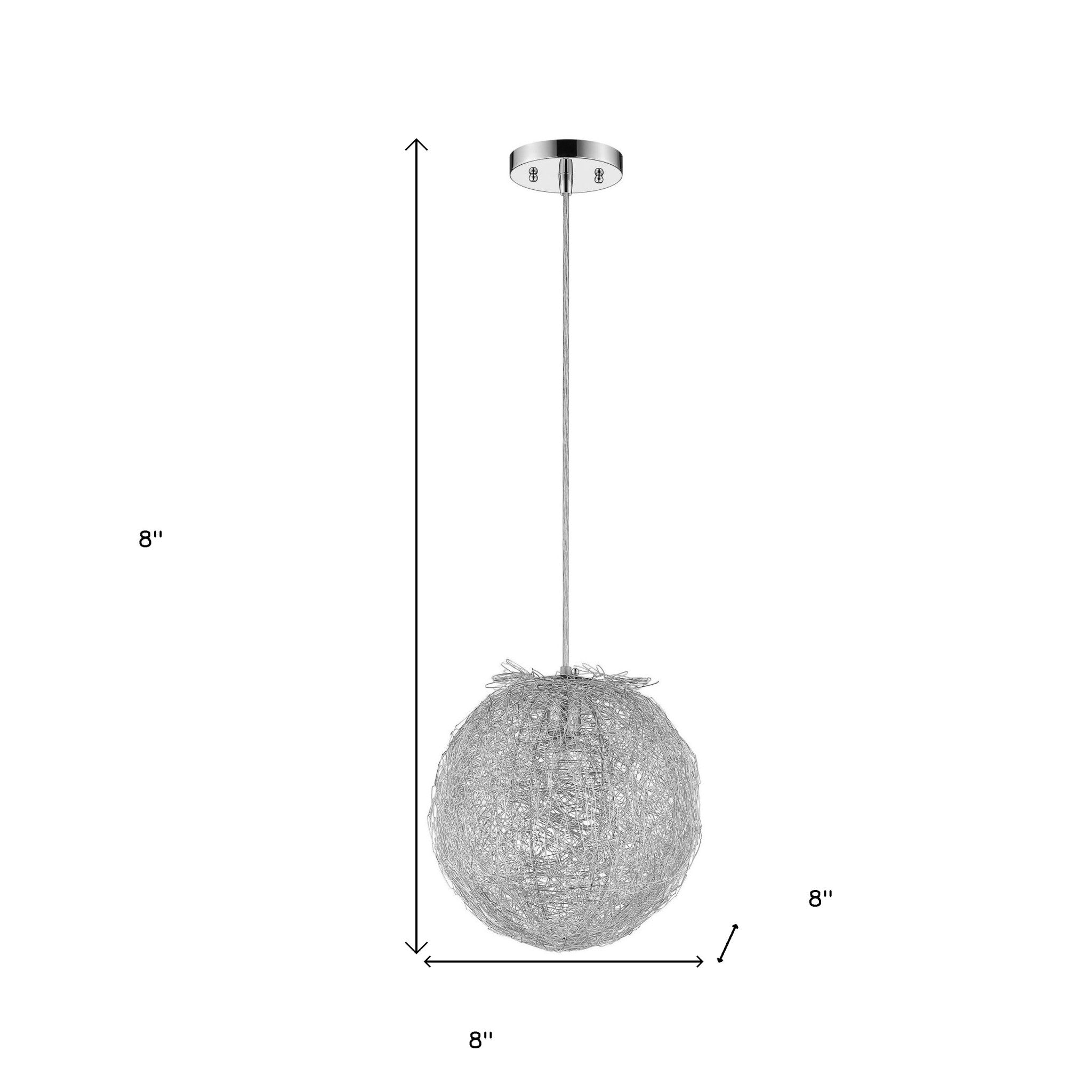 Contemporary Silver Globe Pendant Hanging Light-Pendants-Hanging Lights-DECOROLALA