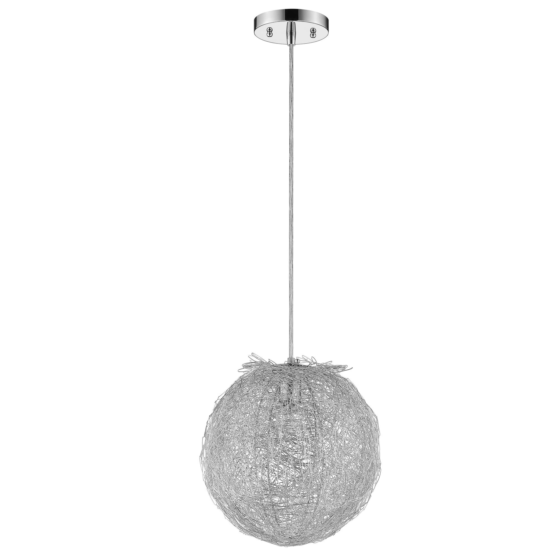 Contemporary Silver Globe Pendant Hanging Light-Pendants-Hanging Lights-DECOROLALA