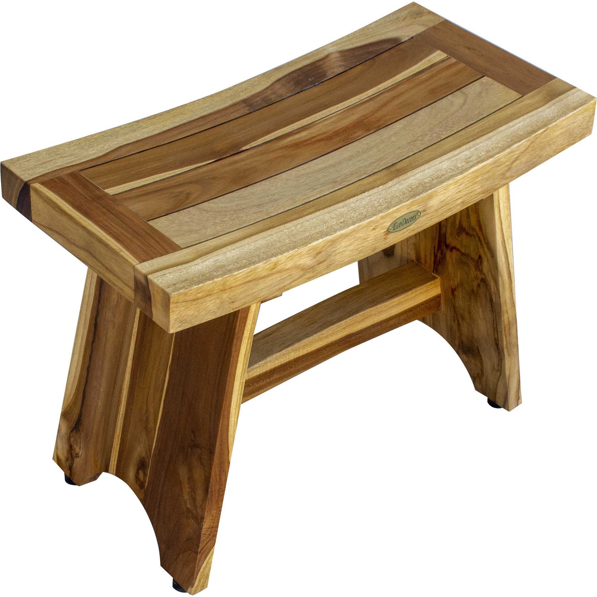 Contemporary Teak Outdoor Bench In Natural Finish-Shower Benches-DECOROLALA