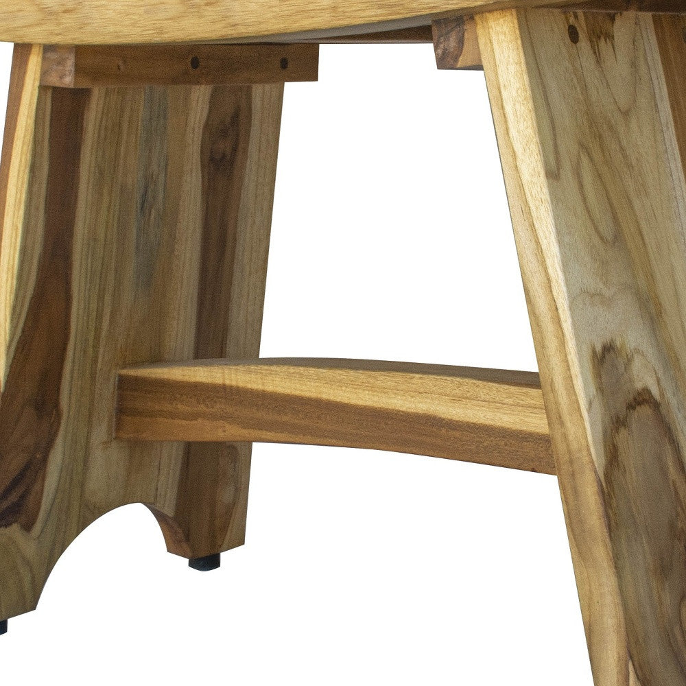 Contemporary Teak Outdoor Bench In Natural Finish-Shower Benches-DECOROLALA