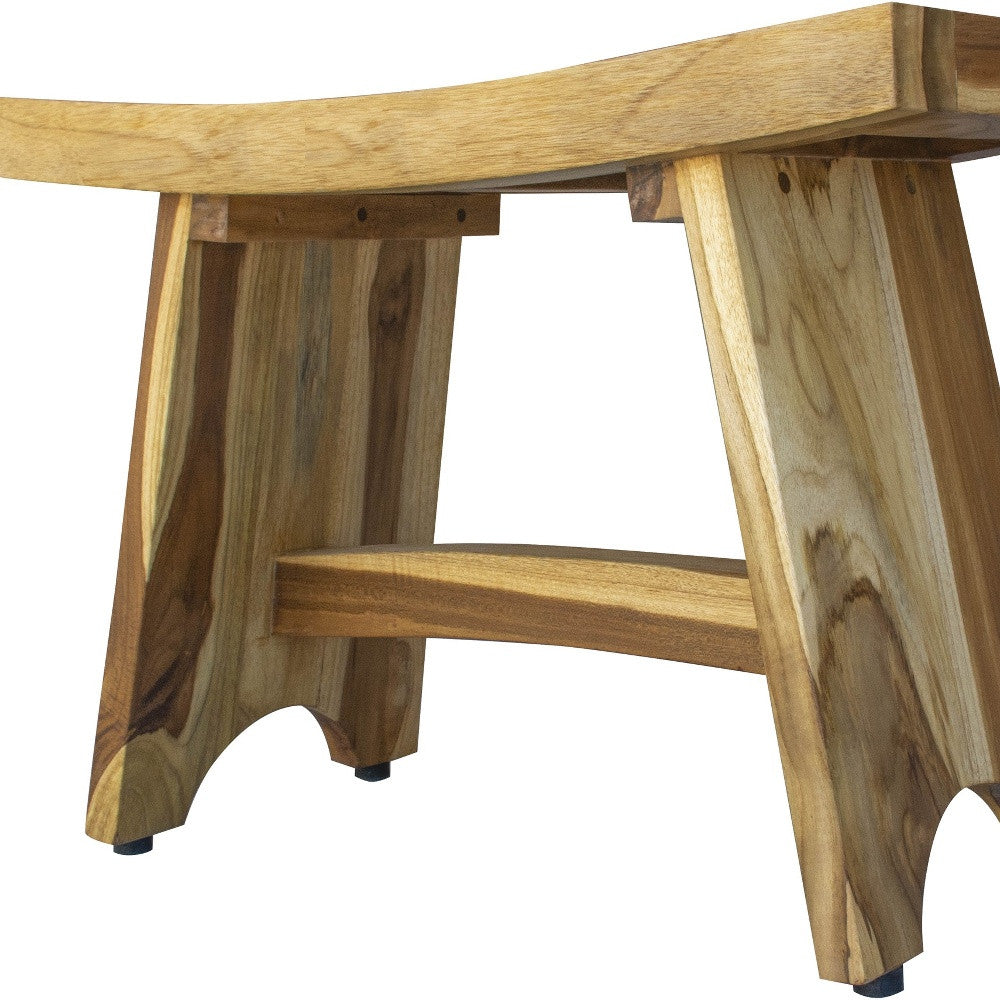 Contemporary Teak Outdoor Bench In Natural Finish-Shower Benches-DECOROLALA