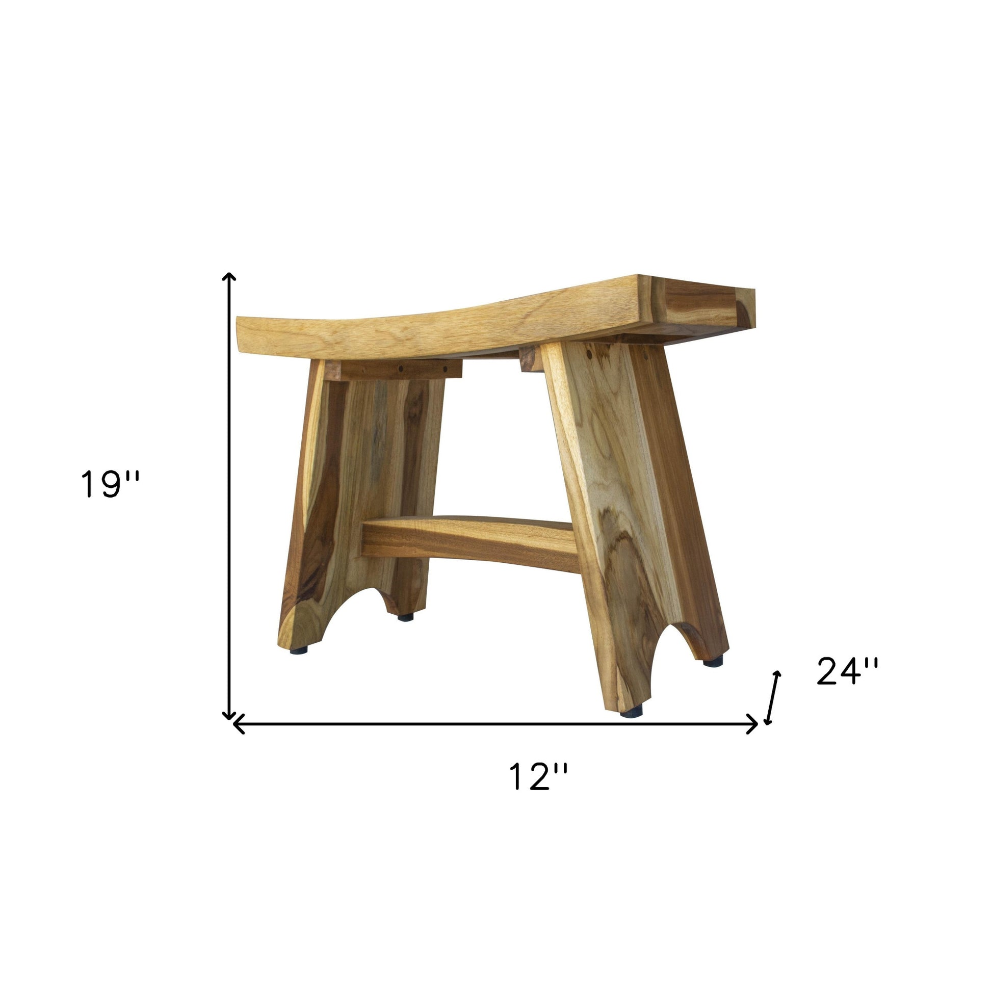 Contemporary Teak Outdoor Bench In Natural Finish-Shower Benches-DECOROLALA