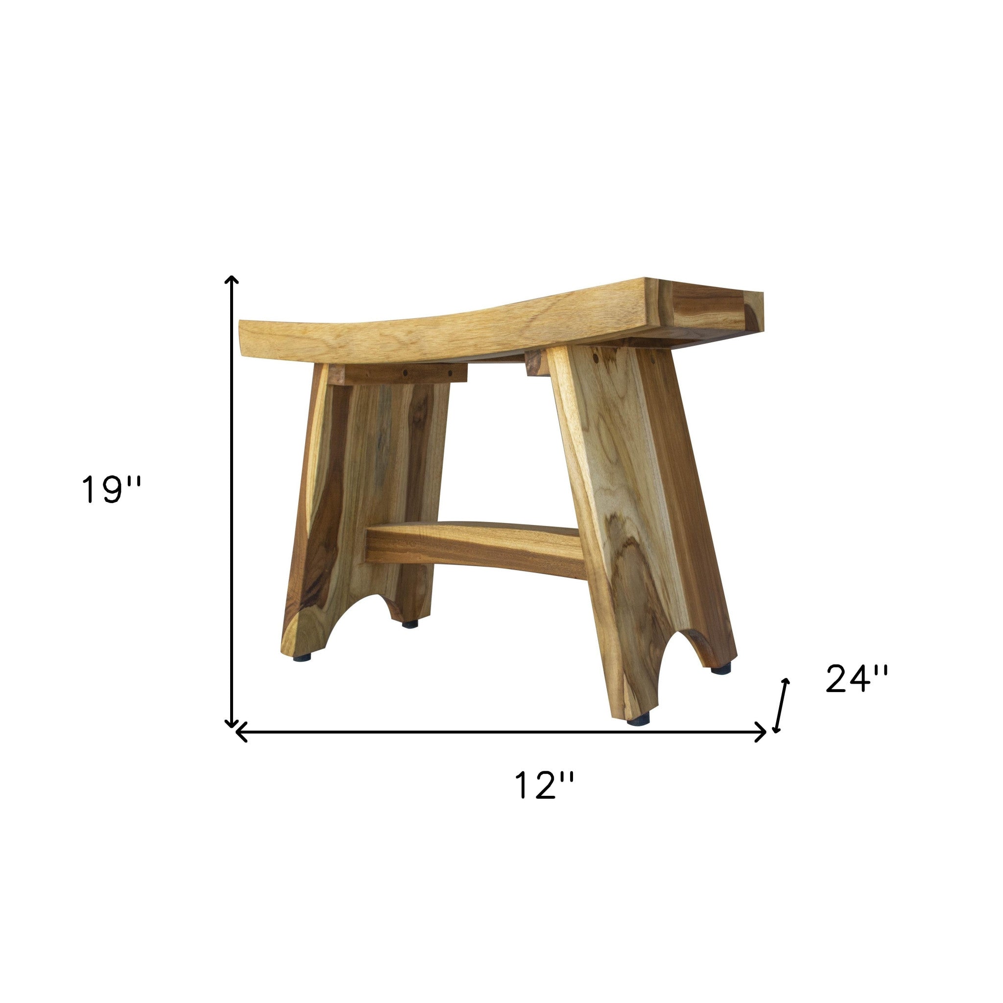 Contemporary Teak Outdoor Bench In Natural Finish-Shower Benches-DECOROLALA