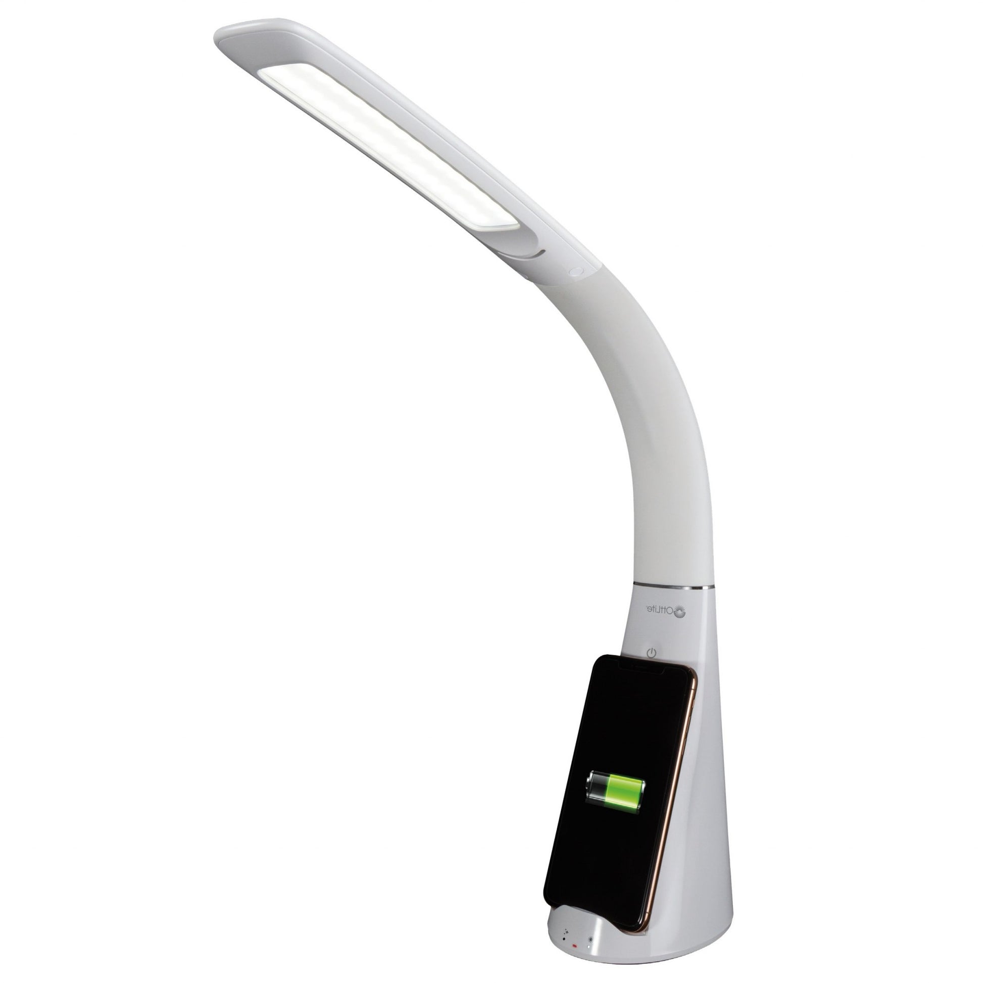 Contemporary White Sanitizing and Charging LED Desk Lamp-Table Lamps-DECOROLALA